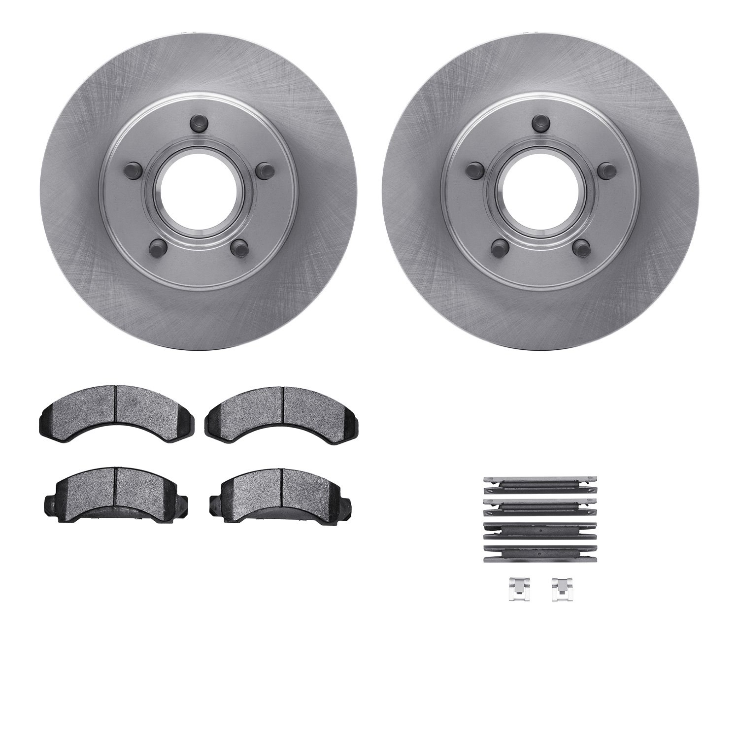 6512-99315 Brake Rotors w/5000 Advanced Brake Pads Kit with Hardware, 1993-1994 Ford/Lincoln/Mercury/Mazda, Position: Front