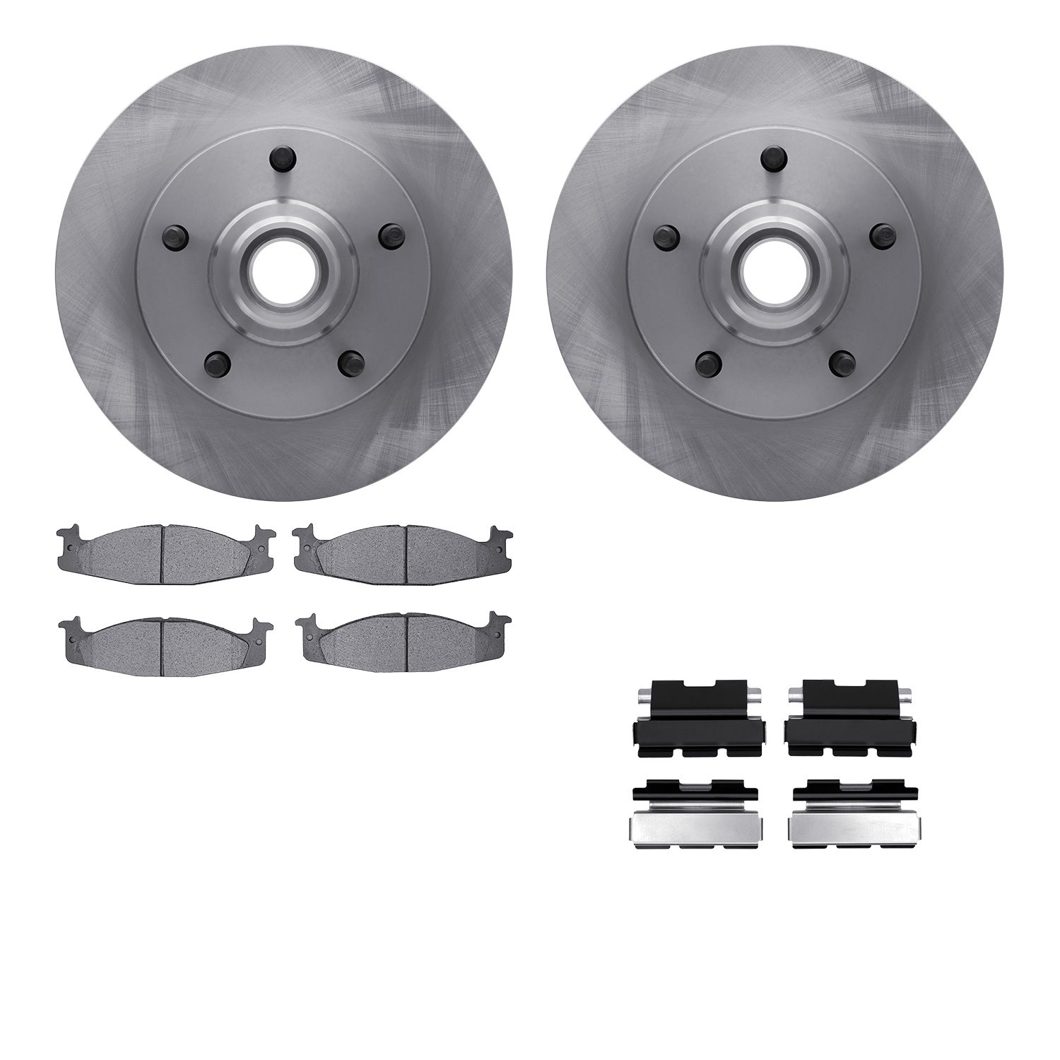 6512-99327 Brake Rotors w/5000 Advanced Brake Pads Kit with Hardware, 1994-2001 Ford/Lincoln/Mercury/Mazda, Position: Front