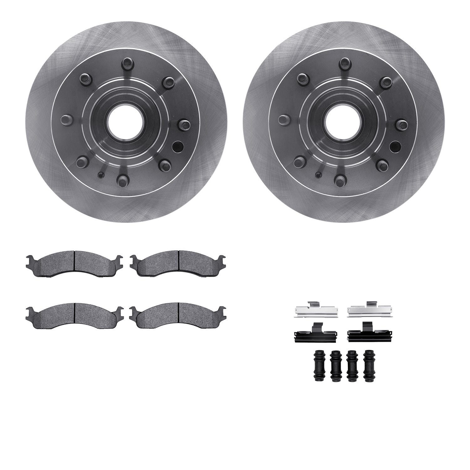 6512-99336 Brake Rotors w/5000 Advanced Brake Pads Kit with Hardware, 1995-2007 Ford/Lincoln/Mercury/Mazda, Position: Front