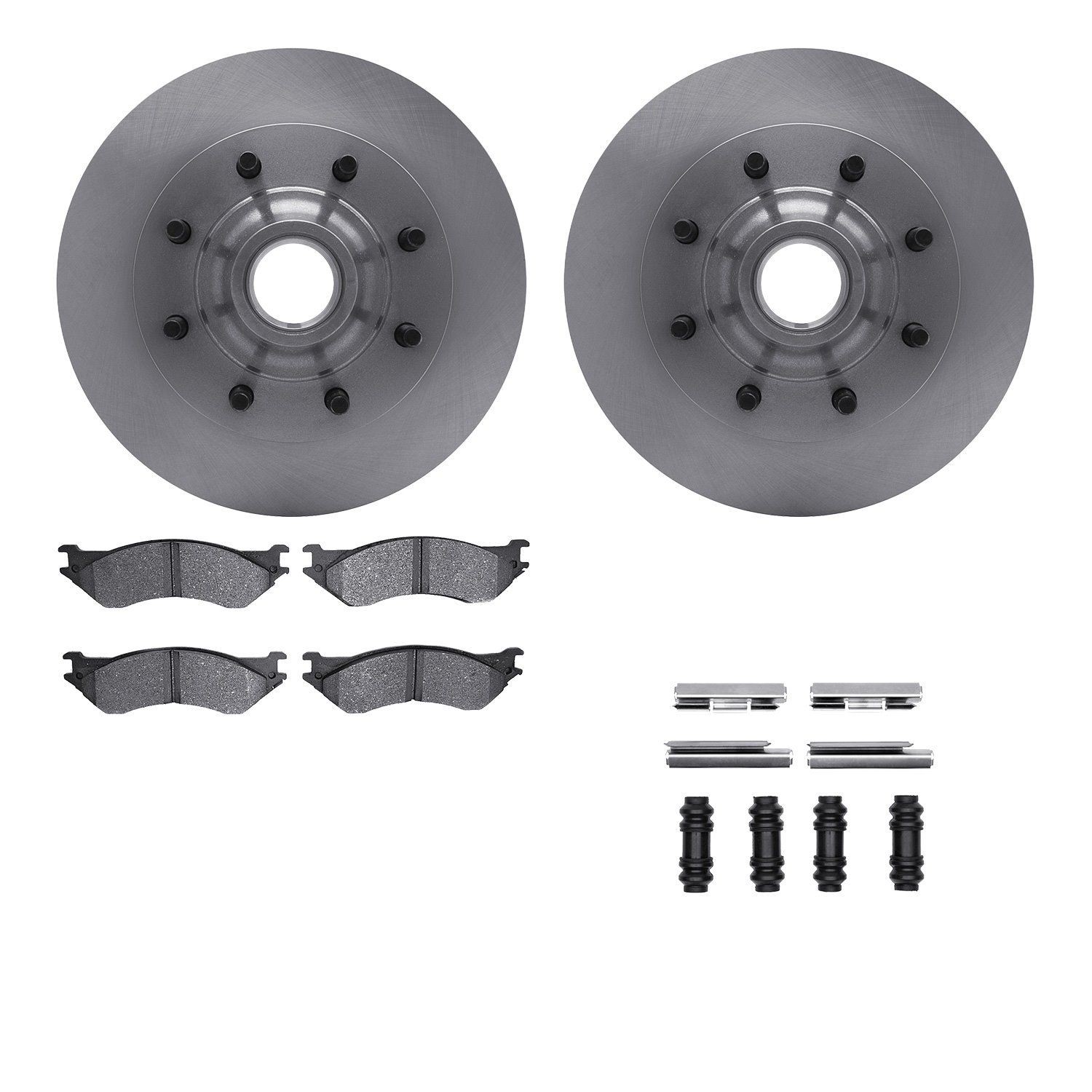 6512-99346 Brake Rotors w/5000 Advanced Brake Pads Kit with Hardware, 2000-2004 Ford/Lincoln/Mercury/Mazda, Position: Front