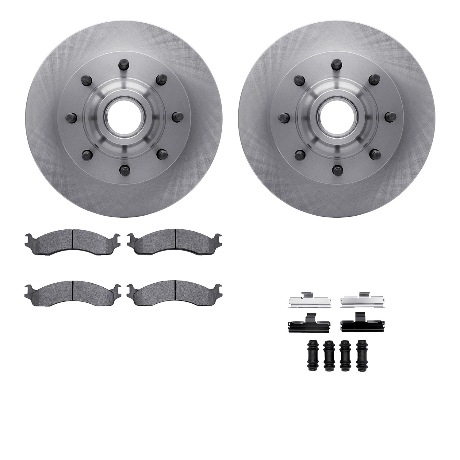 6512-99351 Brake Rotors w/5000 Advanced Brake Pads Kit with Hardware, 1995-2007 Ford/Lincoln/Mercury/Mazda, Position: Front