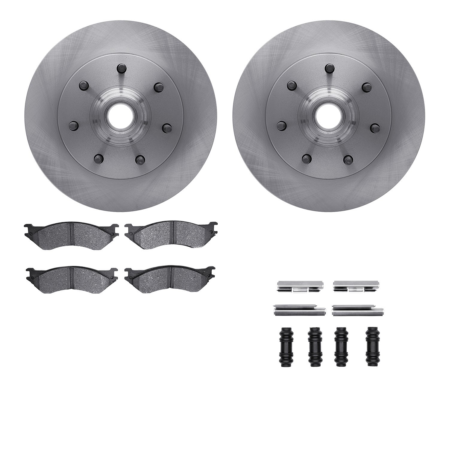 6512-99420 Brake Rotors w/5000 Advanced Brake Pads Kit with Hardware, 1997-2002 Ford/Lincoln/Mercury/Mazda, Position: Front
