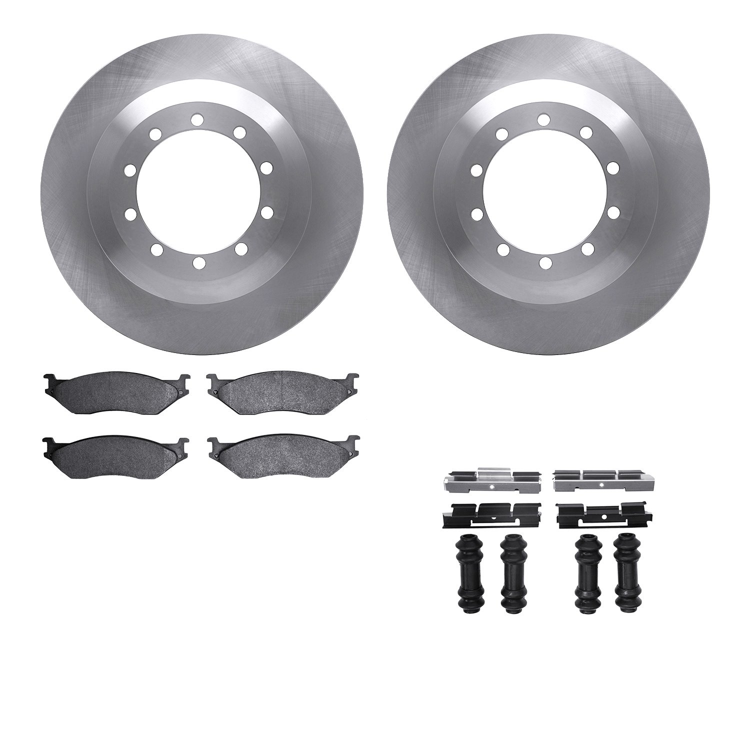 6512-99432 Brake Rotors w/5000 Advanced Brake Pads Kit with Hardware, 1999-2004 Ford/Lincoln/Mercury/Mazda, Position: Front, Rea
