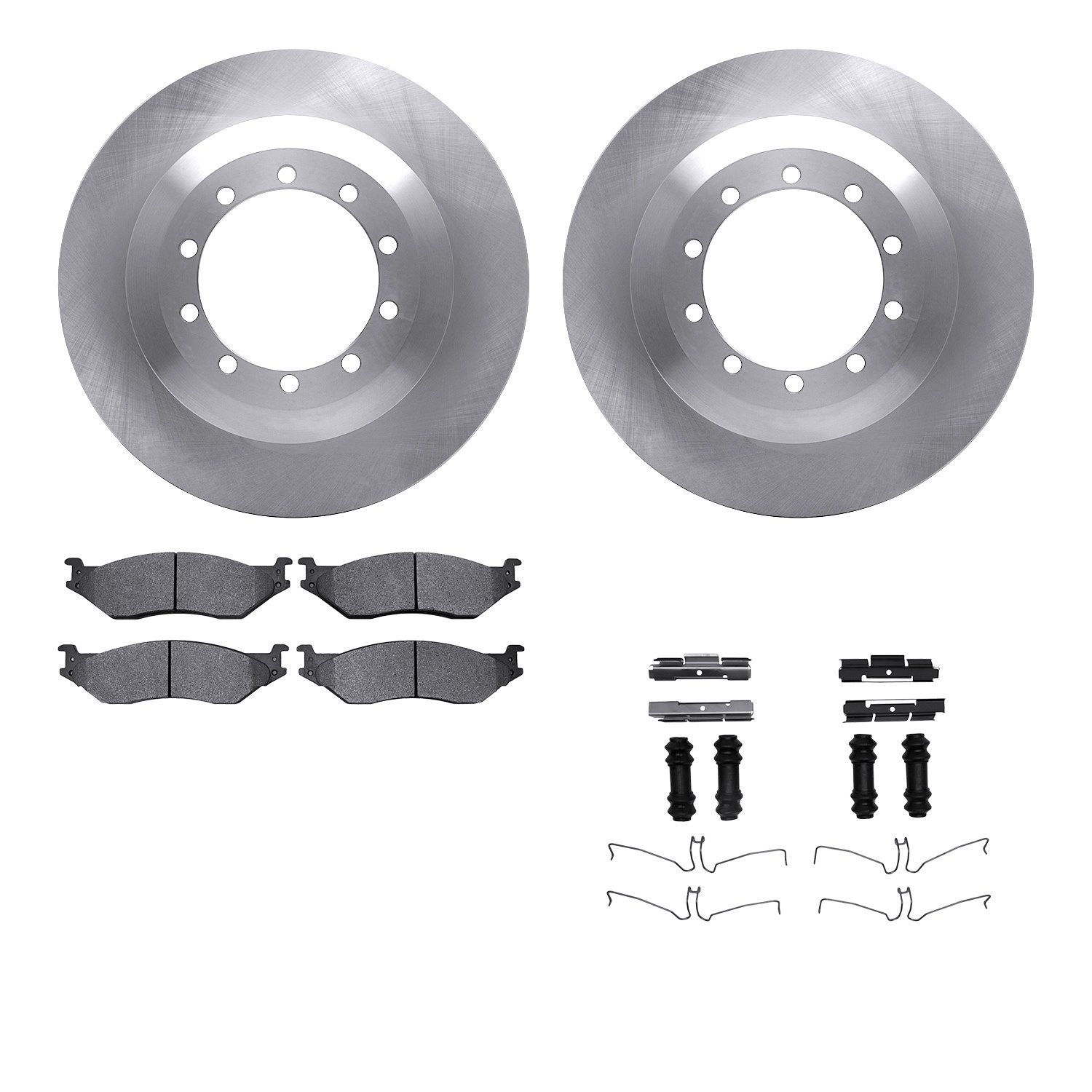 6512-99433 Brake Rotors w/5000 Advanced Brake Pads Kit with Hardware, 2006-2019 Ford/Lincoln/Mercury/Mazda, Position: Rear, Fron
