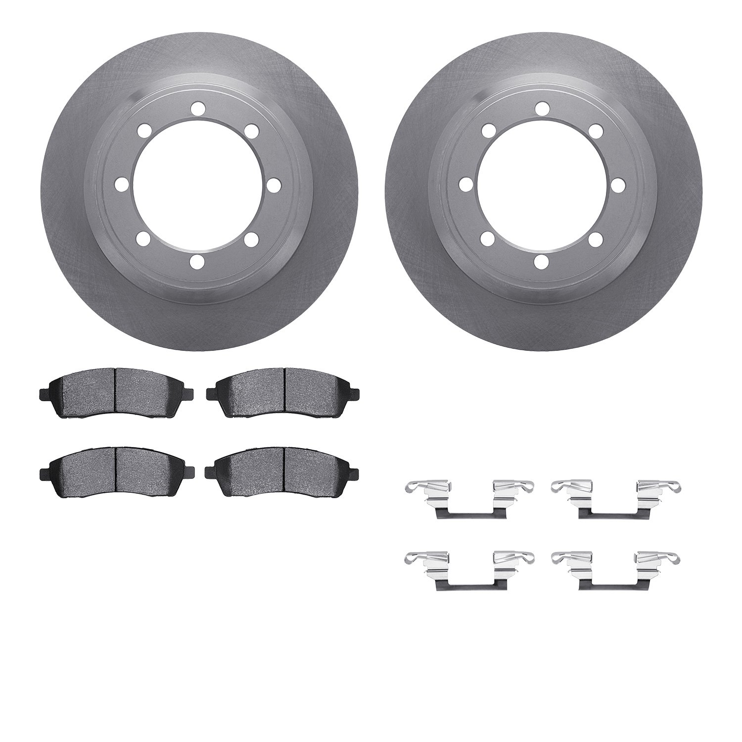 6512-99444 Brake Rotors w/5000 Advanced Brake Pads Kit with Hardware, 1999-2004 Ford/Lincoln/Mercury/Mazda, Position: Rear