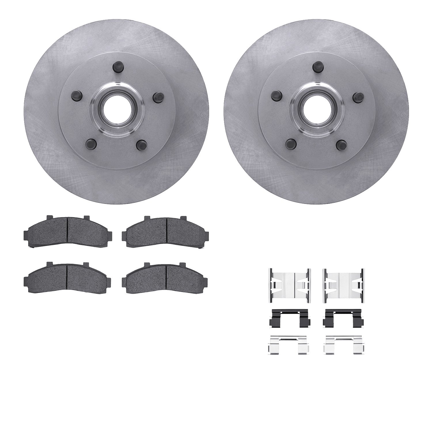 6512-99459 Brake Rotors w/5000 Advanced Brake Pads Kit with Hardware, 1998-2002 Ford/Lincoln/Mercury/Mazda, Position: Front