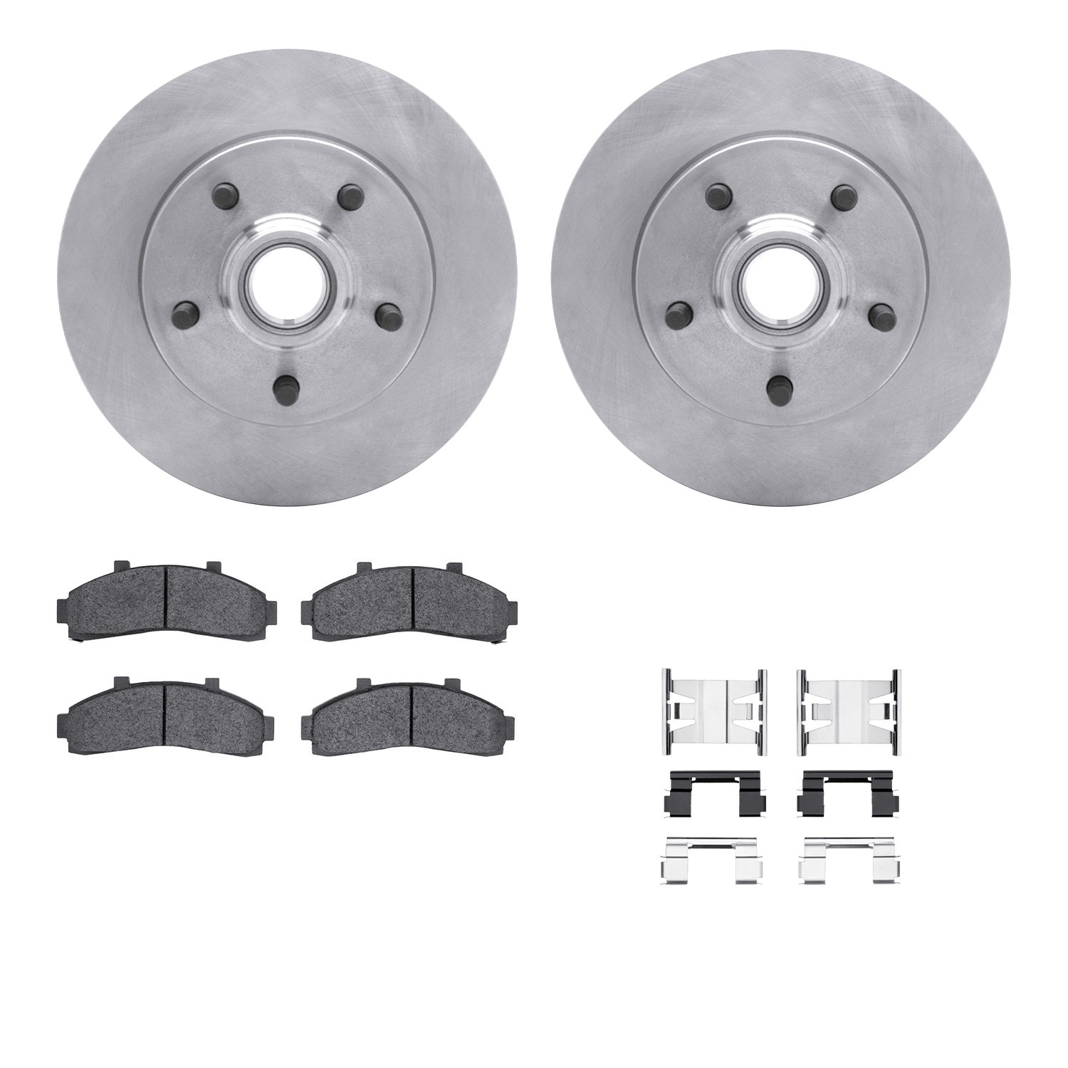 6512-99462 Brake Rotors w/5000 Advanced Brake Pads Kit with Hardware, 1998-2002 Ford/Lincoln/Mercury/Mazda, Position: Front