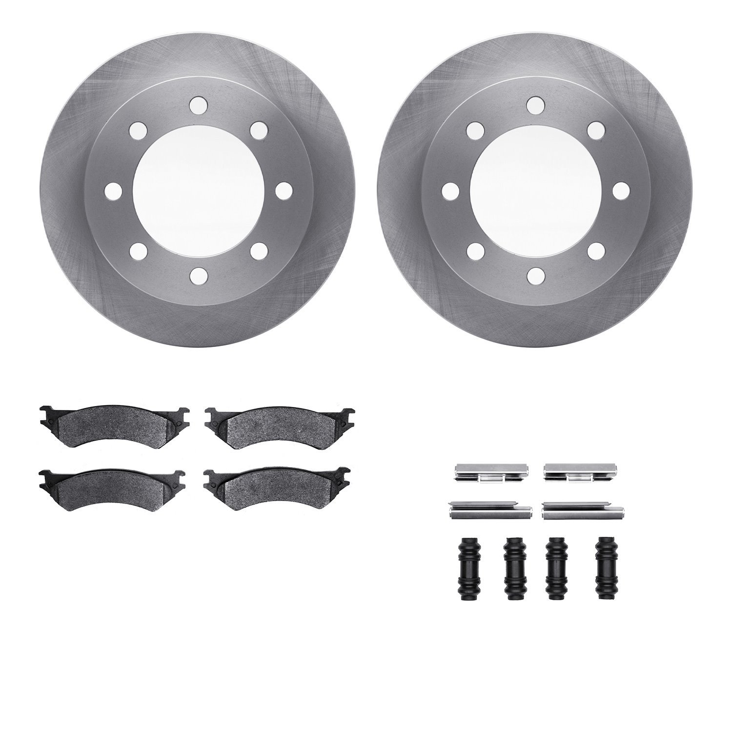 6512-99465 Brake Rotors w/5000 Advanced Brake Pads Kit with Hardware, 1999-2007 Ford/Lincoln/Mercury/Mazda, Position: Rear