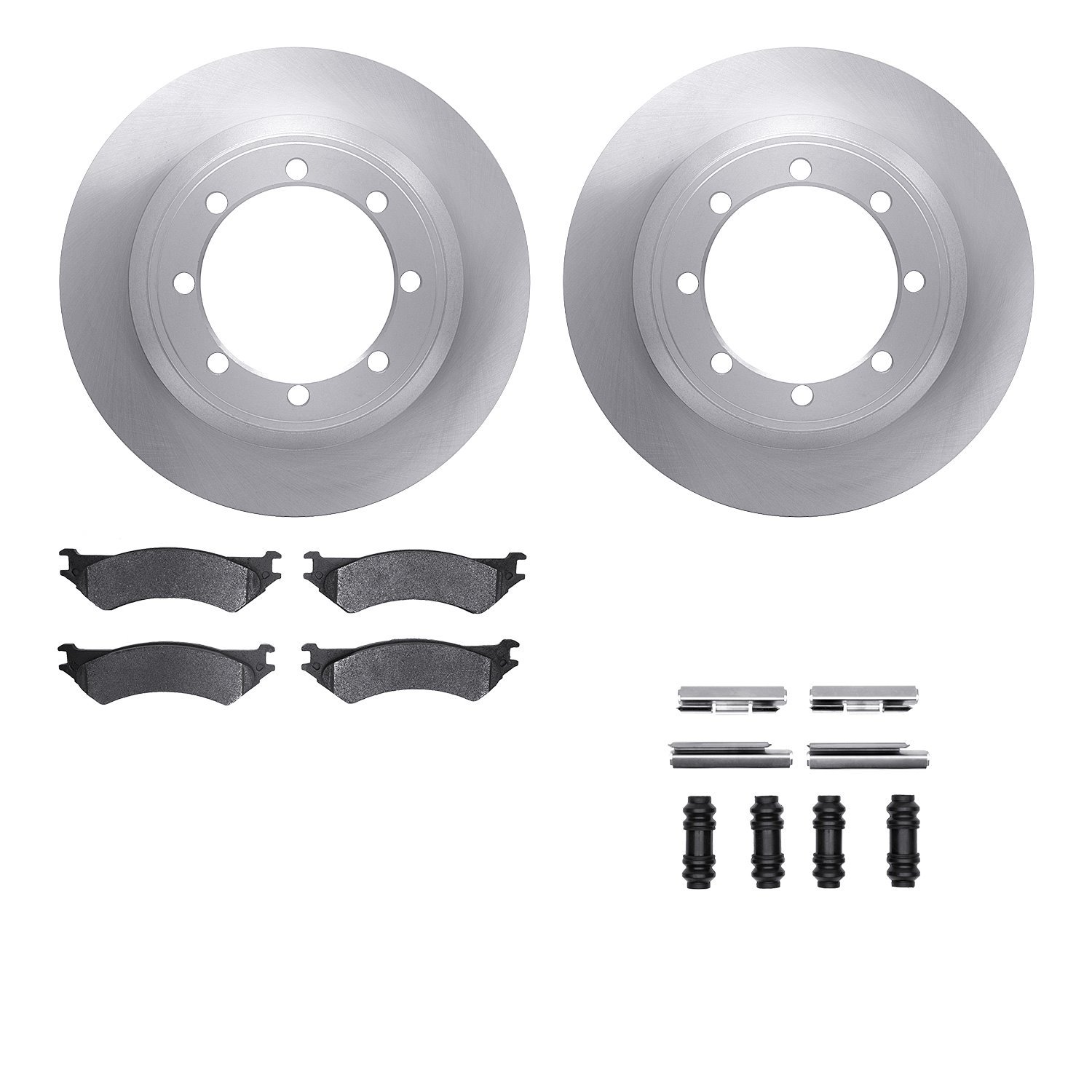 6512-99468 Brake Rotors w/5000 Advanced Brake Pads Kit with Hardware, 1999-2007 Ford/Lincoln/Mercury/Mazda, Position: Rear