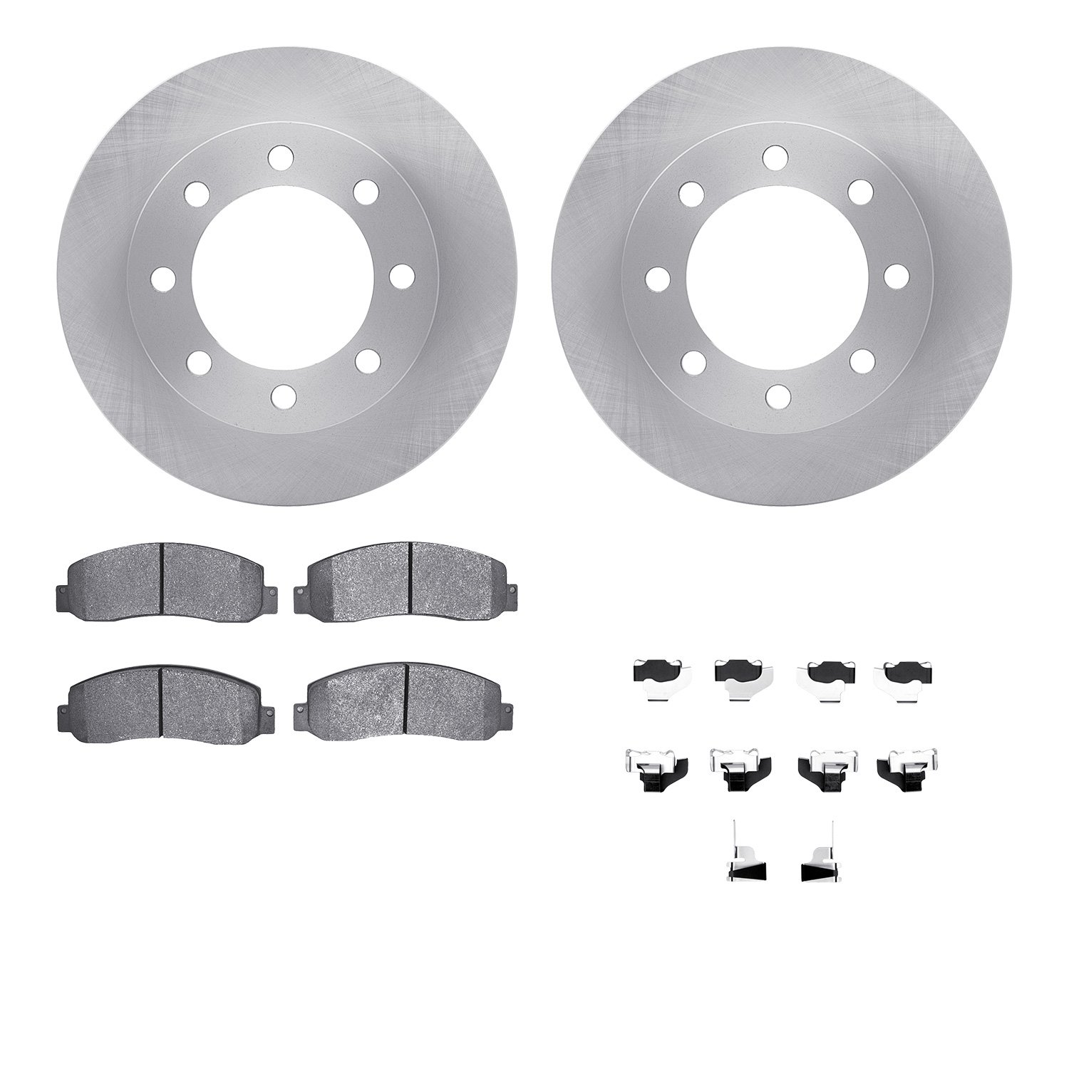 6512-99591 Brake Rotors w/5000 Advanced Brake Pads Kit with Hardware, 2005-2012 Ford/Lincoln/Mercury/Mazda, Position: Front