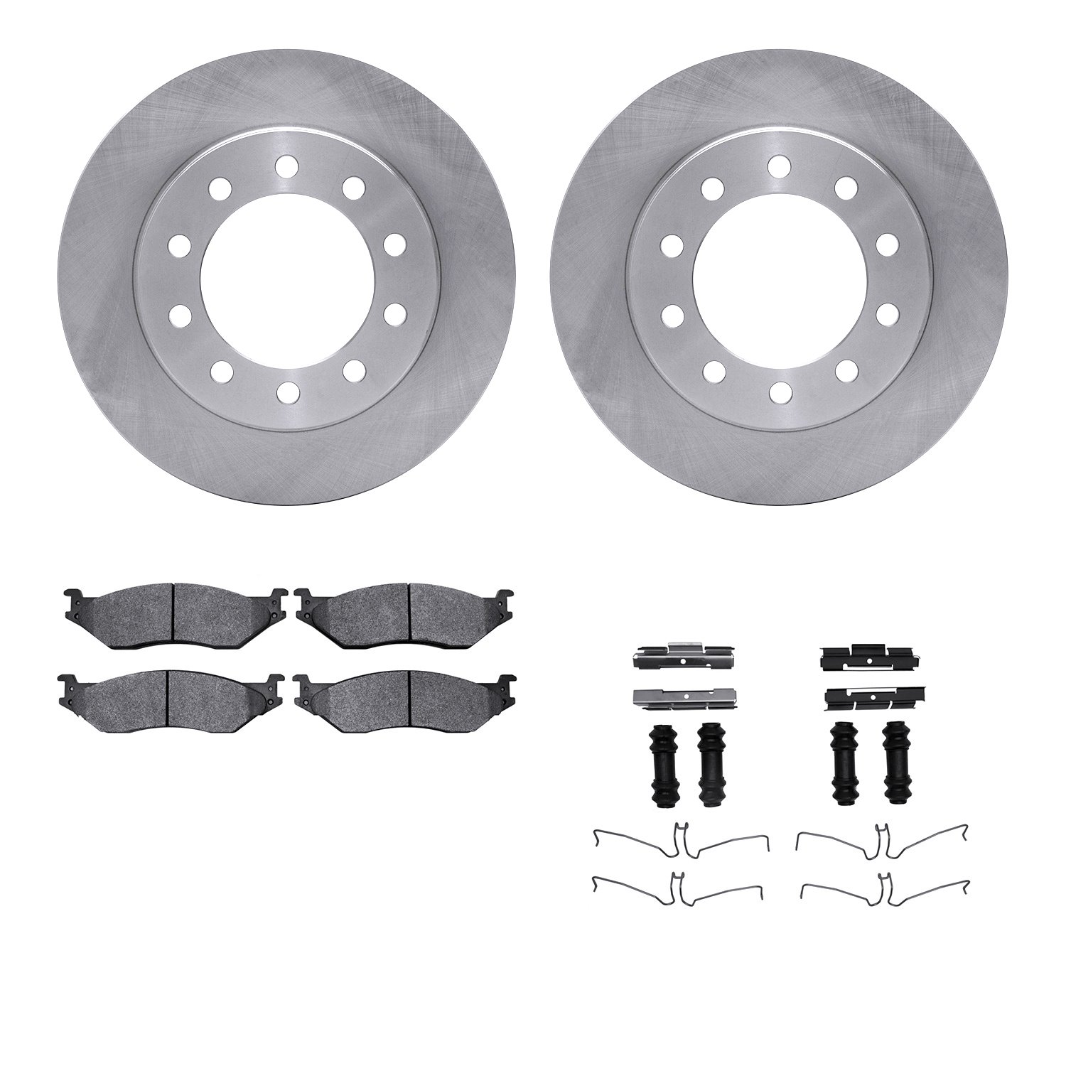 6512-99594 Brake Rotors w/5000 Advanced Brake Pads Kit with Hardware, 2005-2016 Ford/Lincoln/Mercury/Mazda, Position: Front