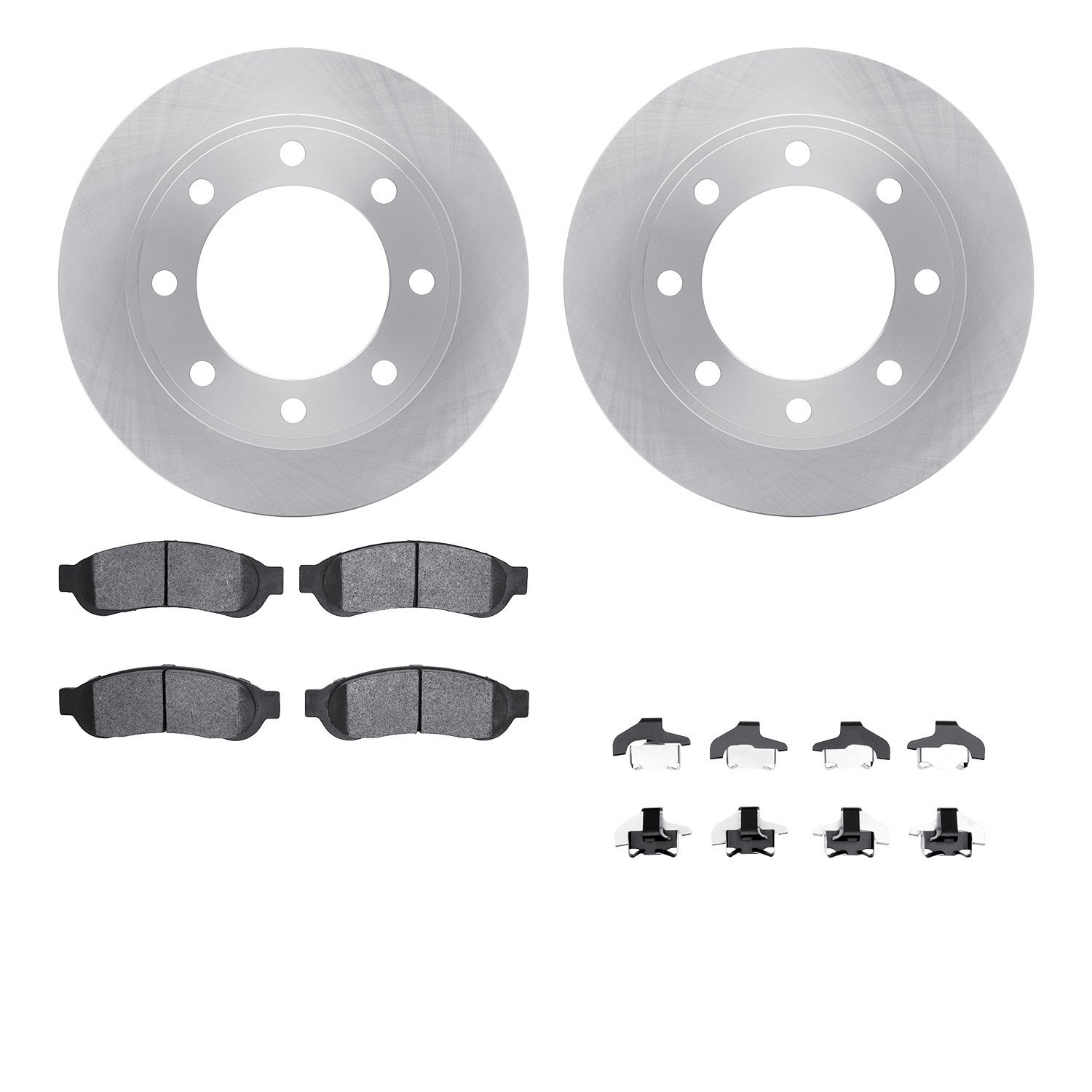 6512-99603 Brake Rotors w/5000 Advanced Brake Pads Kit with Hardware, 2006-2010 Ford/Lincoln/Mercury/Mazda, Position: Rear