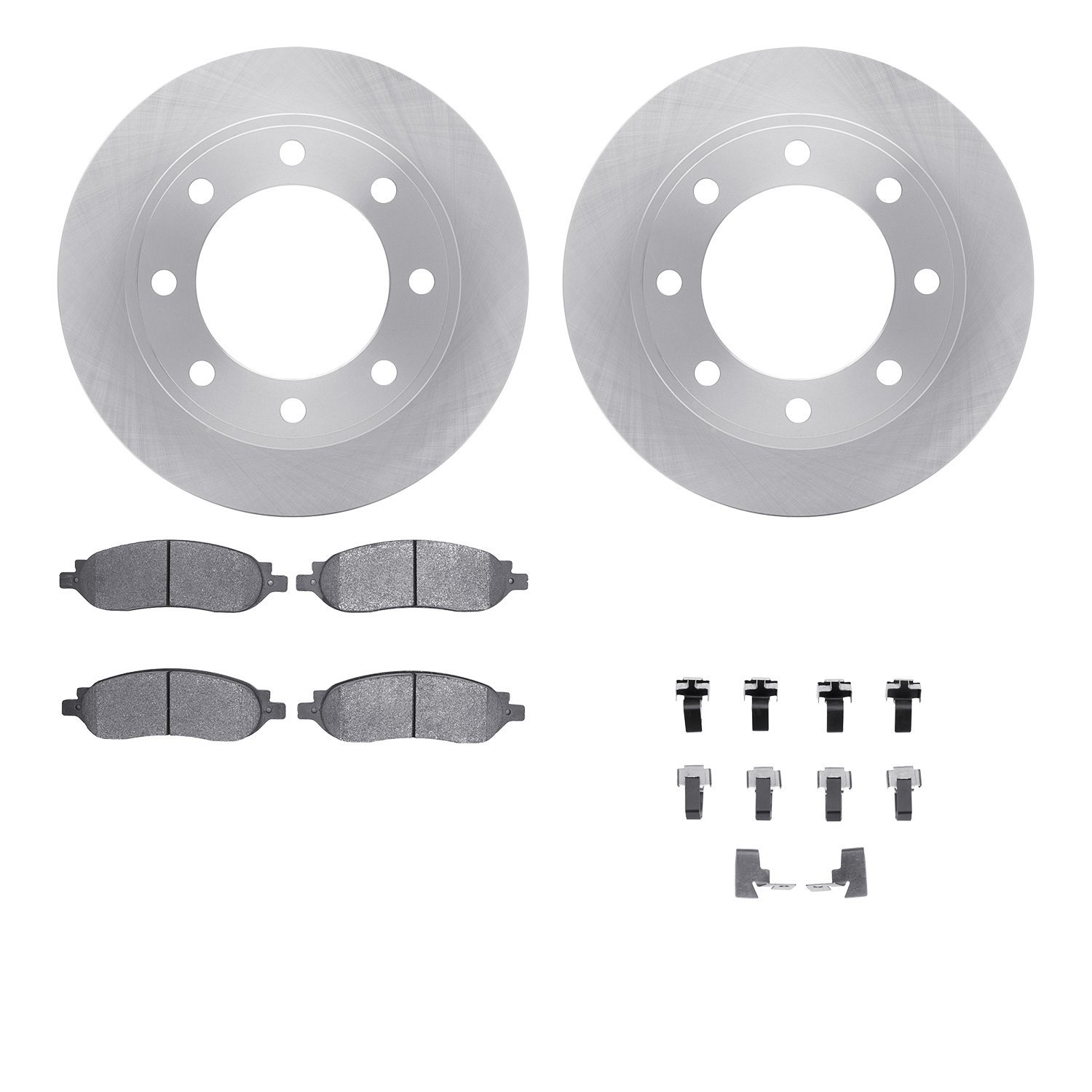 6512-99604 Brake Rotors w/5000 Advanced Brake Pads Kit with Hardware, 2005-2007 Ford/Lincoln/Mercury/Mazda, Position: Rear