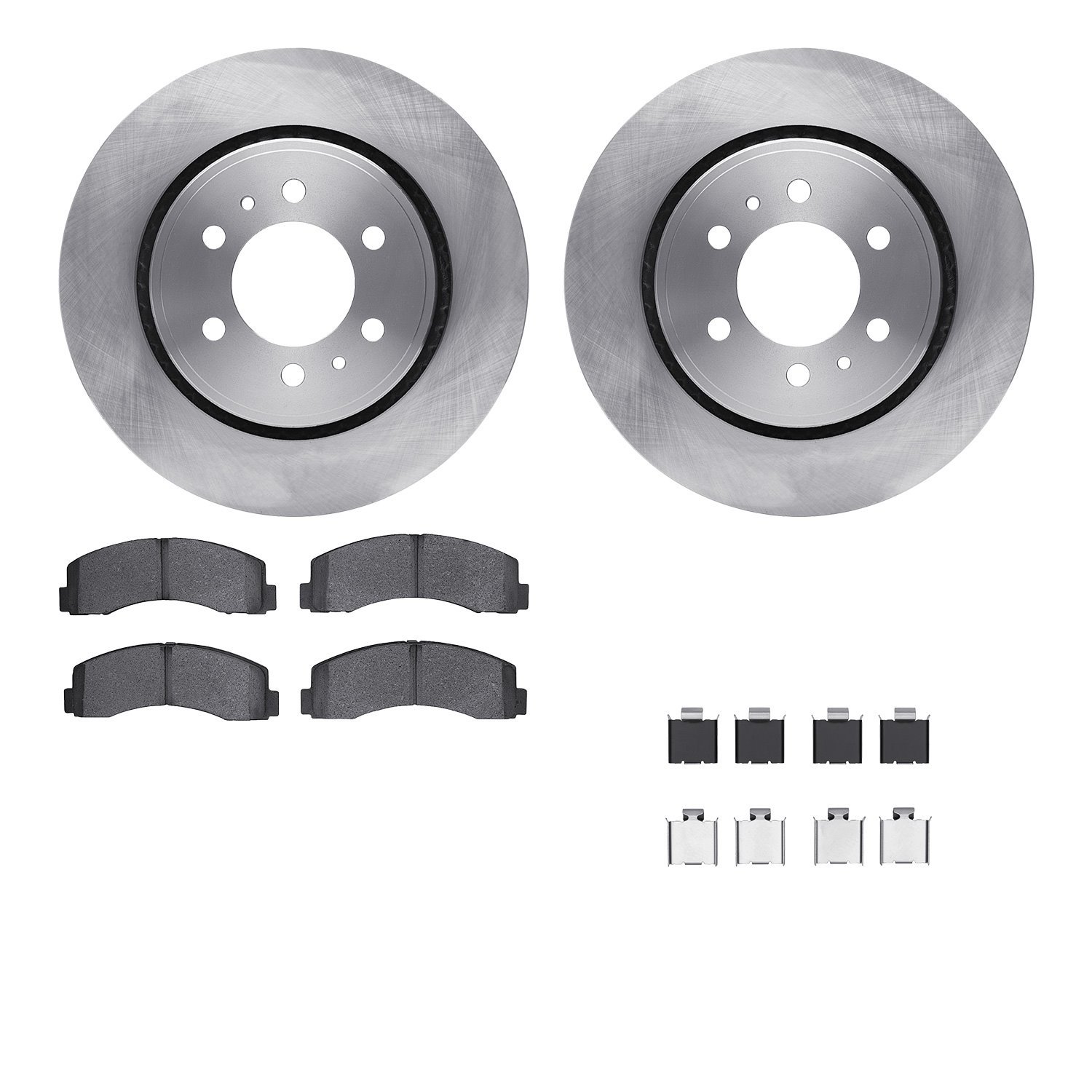 6512-99631 Brake Rotors w/5000 Advanced Brake Pads Kit with Hardware, 2010-2021 Ford/Lincoln/Mercury/Mazda, Position: Front