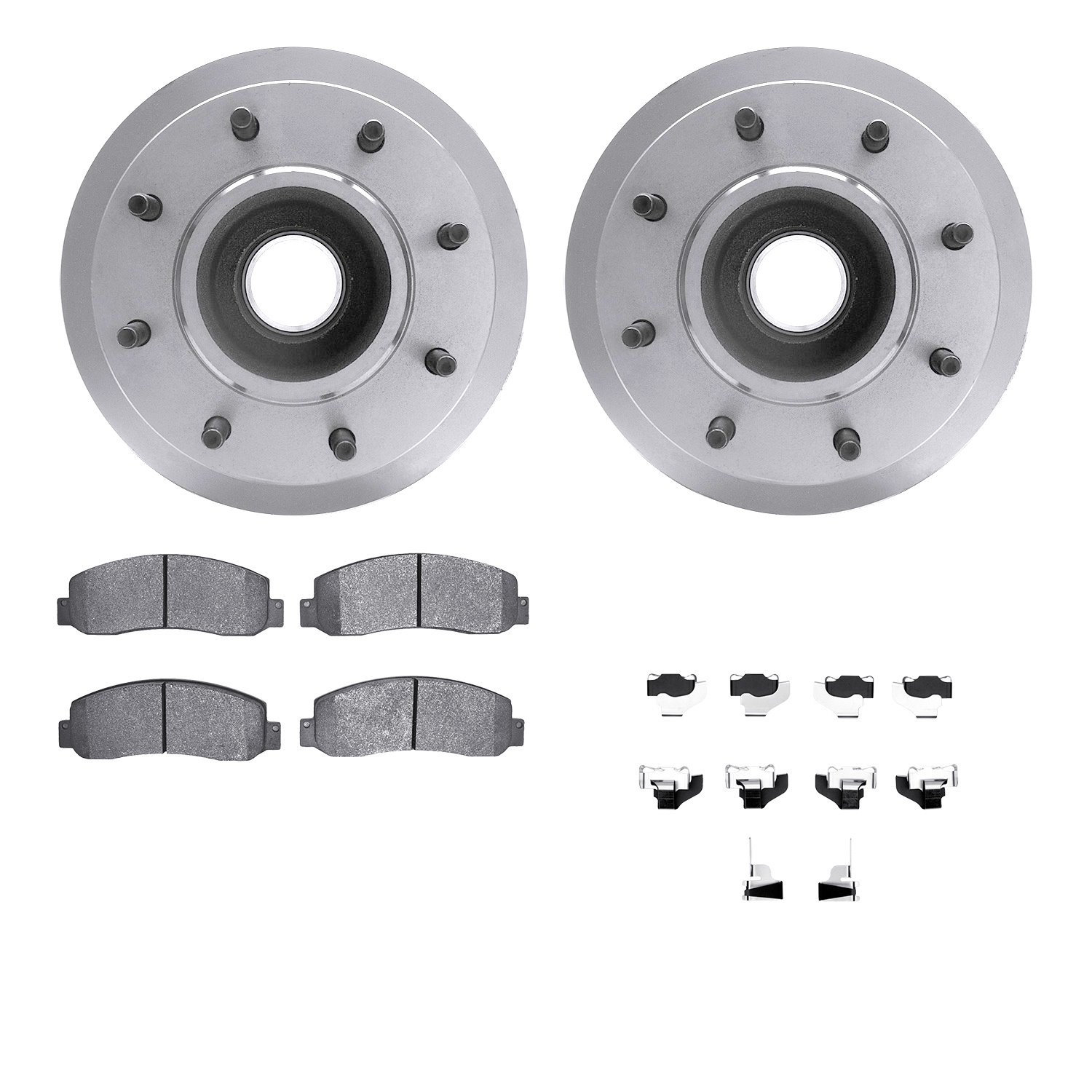 6512-99651 Brake Rotors w/5000 Advanced Brake Pads Kit with Hardware, 2006-2010 Ford/Lincoln/Mercury/Mazda, Position: Front