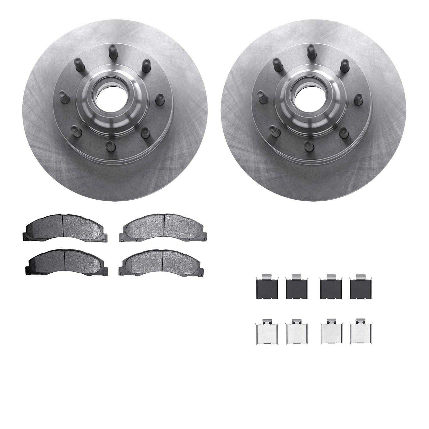 6512-99657 Brake Rotors w/5000 Advanced Brake Pads Kit with Hardware, Fits Select Ford/Lincoln/Mercury/Mazda, Position: Front