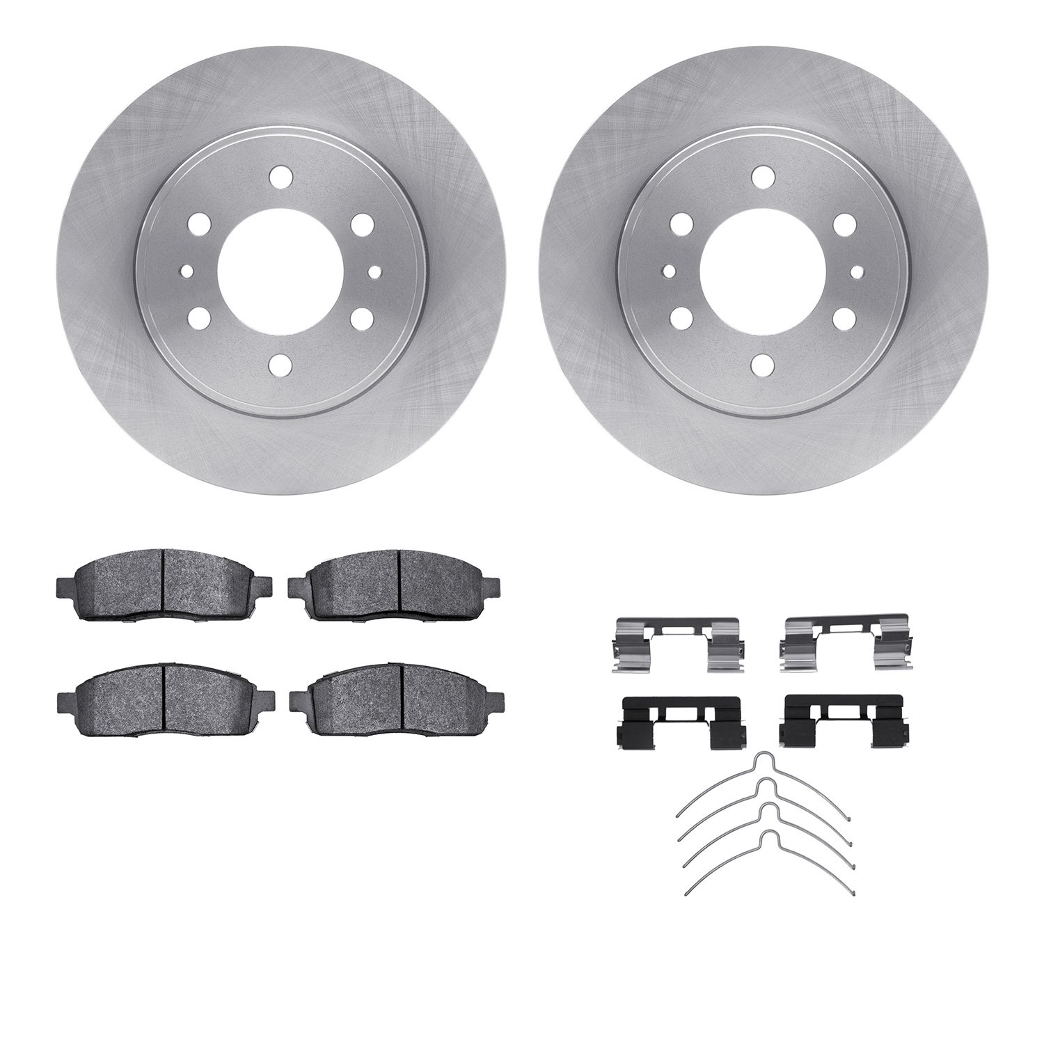 6512-99669 Brake Rotors w/5000 Advanced Brake Pads Kit with Hardware, 2009-2009 Ford/Lincoln/Mercury/Mazda, Position: Front