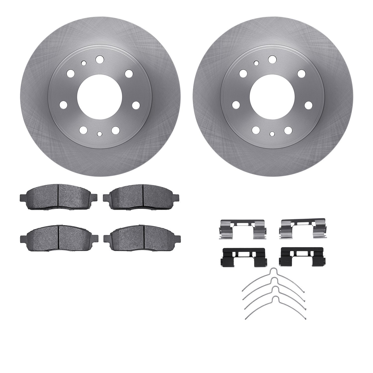 6512-99672 Brake Rotors w/5000 Advanced Brake Pads Kit with Hardware, 2009-2009 Ford/Lincoln/Mercury/Mazda, Position: Front
