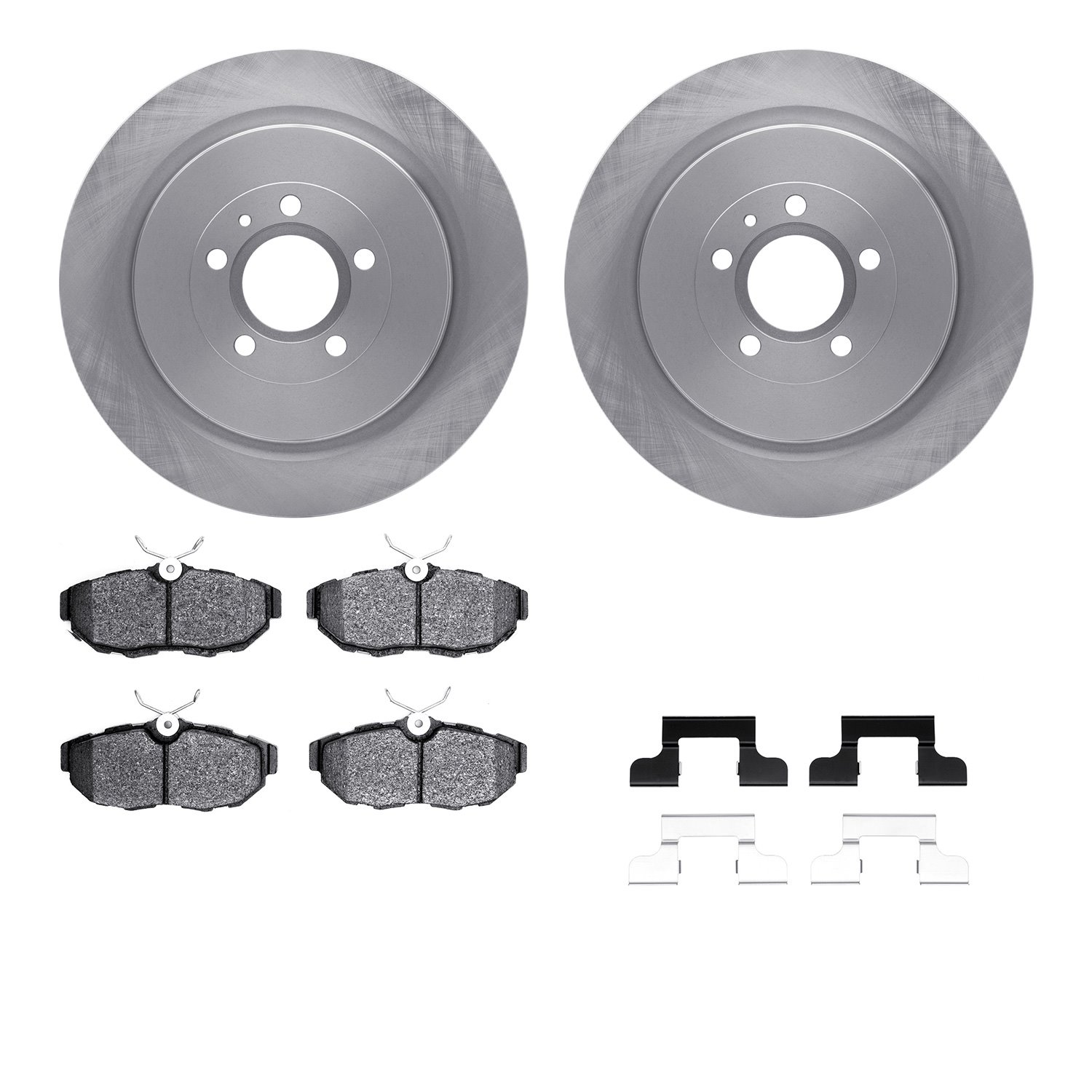 6512-99777 Brake Rotors w/5000 Advanced Brake Pads Kit with Hardware, 2013-2014 Ford/Lincoln/Mercury/Mazda, Position: Rear