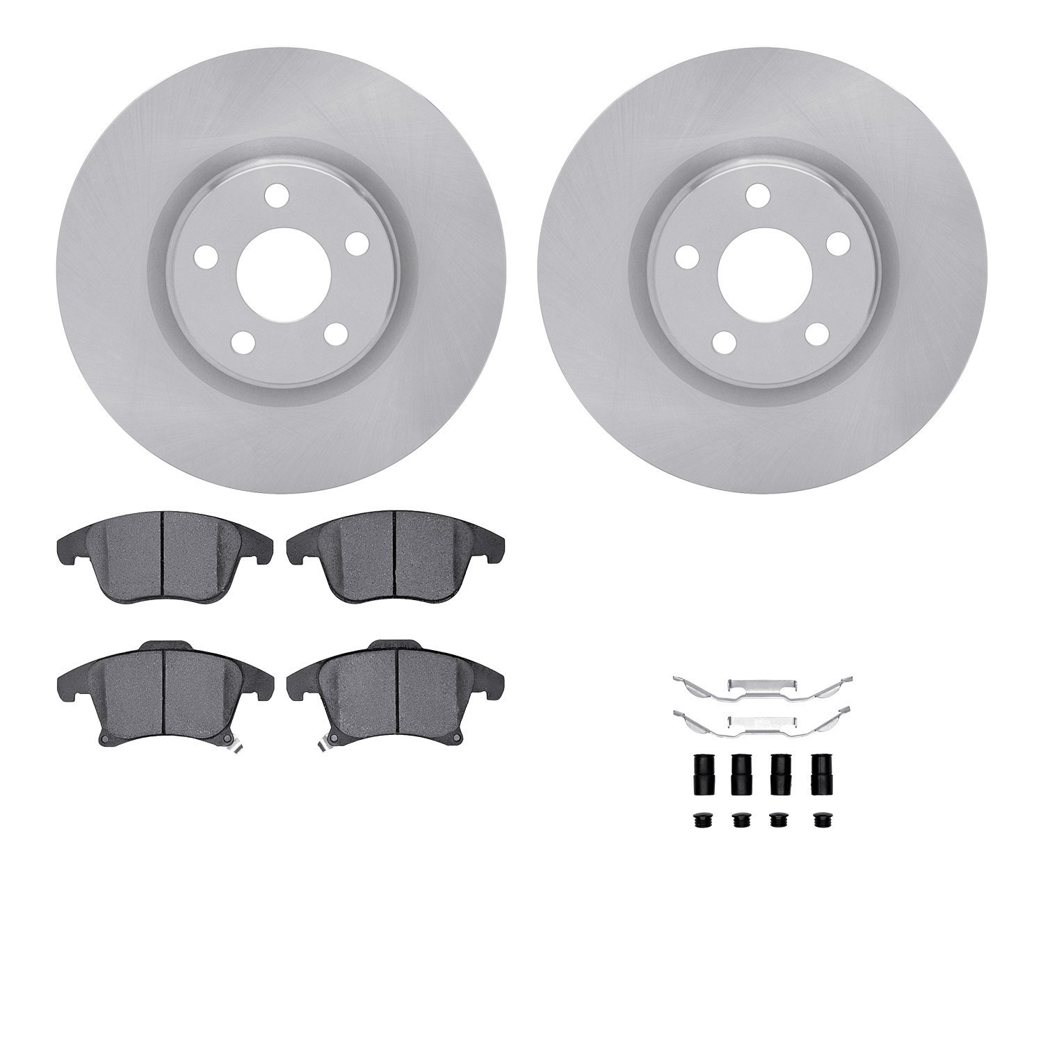 6512-99792 Brake Rotors w/5000 Advanced Brake Pads Kit with Hardware, 2017-2020 Ford/Lincoln/Mercury/Mazda, Position: Front