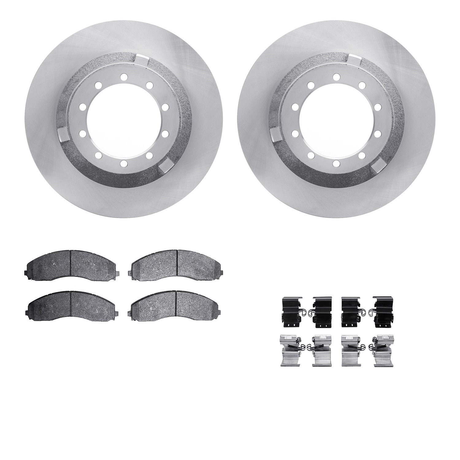 6512-99795 Brake Rotors w/5000 Advanced Brake Pads Kit with Hardware, Fits Select Ford/Lincoln/Mercury/Mazda, Position: Rear