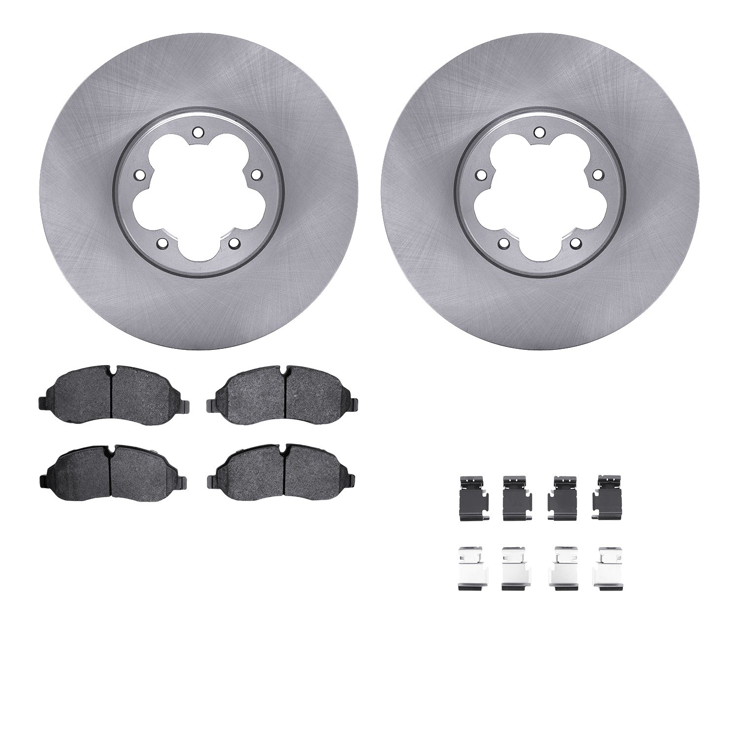 6512-99822 Brake Rotors w/5000 Advanced Brake Pads Kit with Hardware, 2020-2020 Ford/Lincoln/Mercury/Mazda, Position: Front