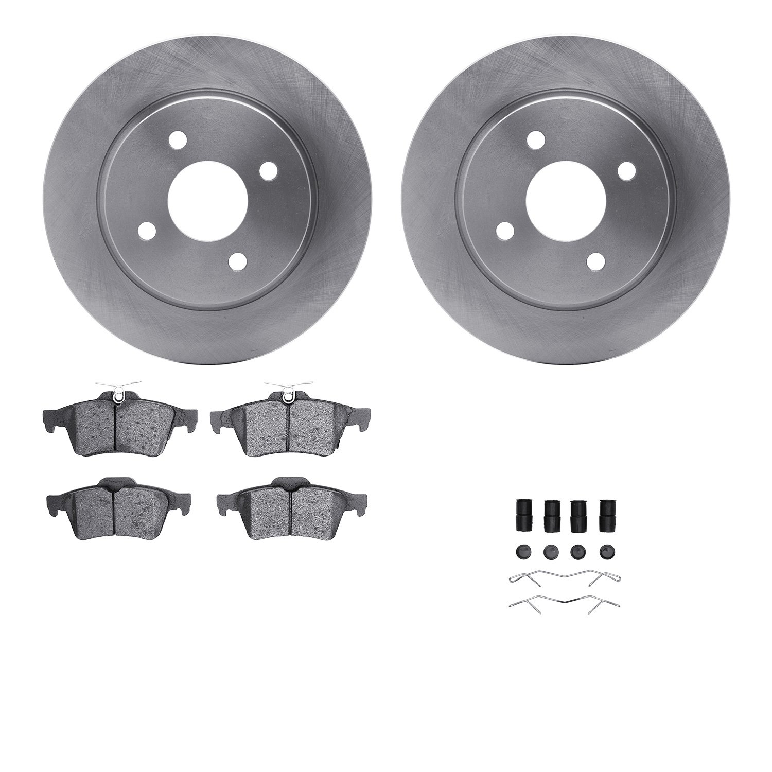 6512-99825 Brake Rotors w/5000 Advanced Brake Pads Kit with Hardware, Fits Select Ford/Lincoln/Mercury/Mazda, Position: Rear