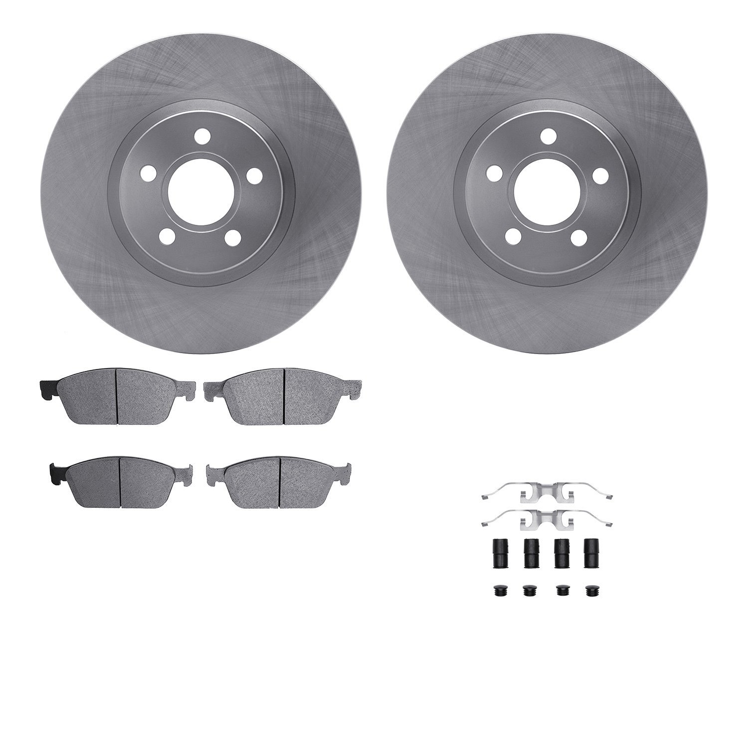 6512-99828 Brake Rotors w/5000 Advanced Brake Pads Kit with Hardware, Fits Select Ford/Lincoln/Mercury/Mazda, Position: Front