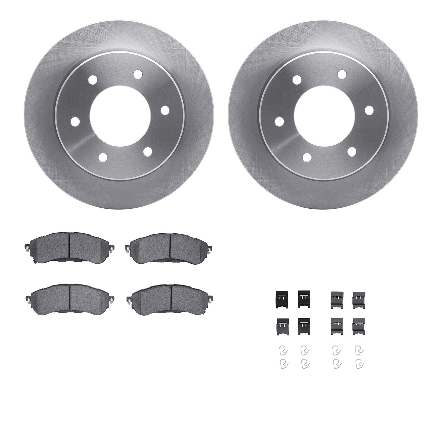 6512-99846 Brake Rotors w/5000 Advanced Brake Pads Kit with Hardware, Fits Select Ford/Lincoln/Mercury/Mazda, Position: Rear