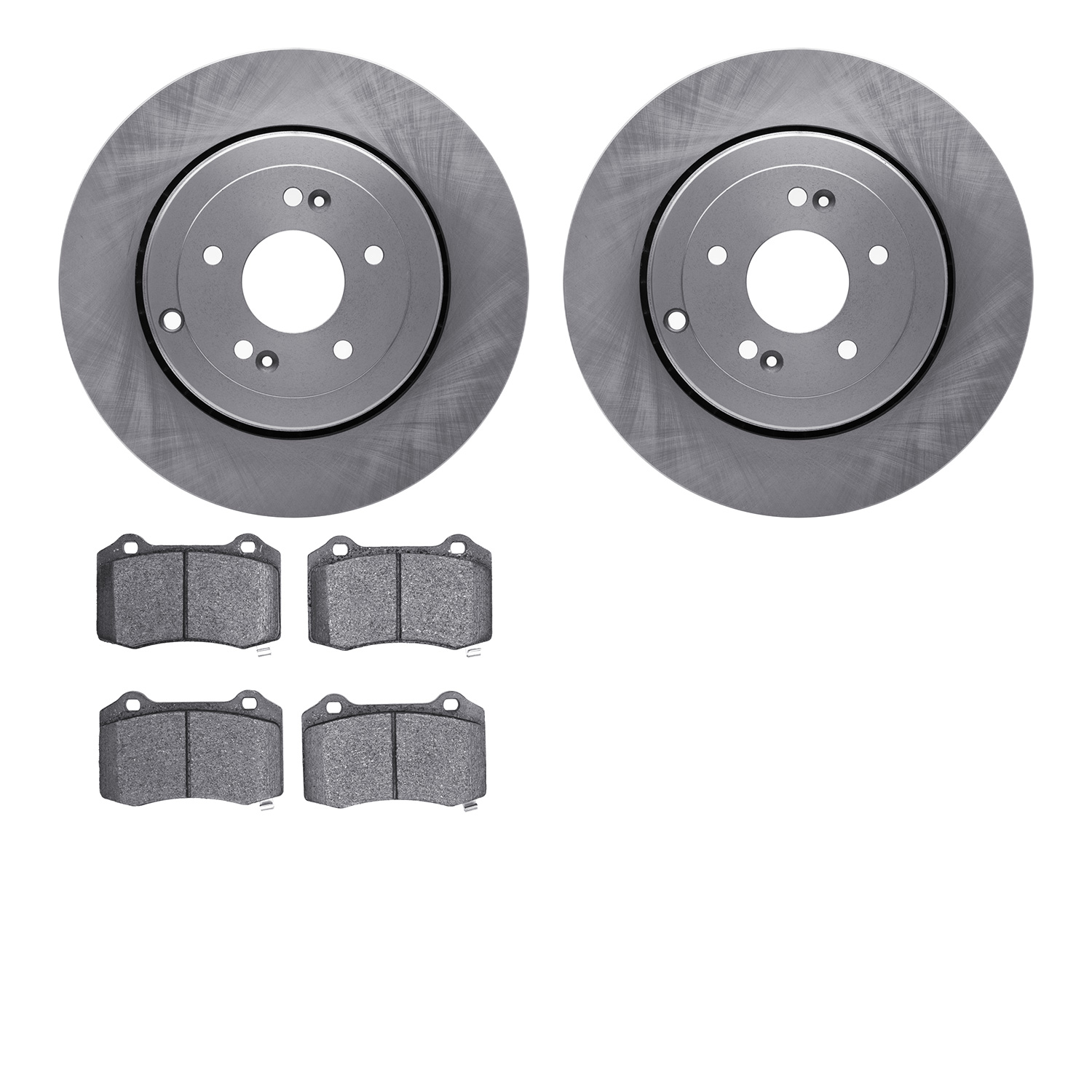 6602-03011 Brake Rotors w/5000 Euro Ceramic Brake Pads, 2010-2016 Kia/Hyundai/Genesis, Position: Rear