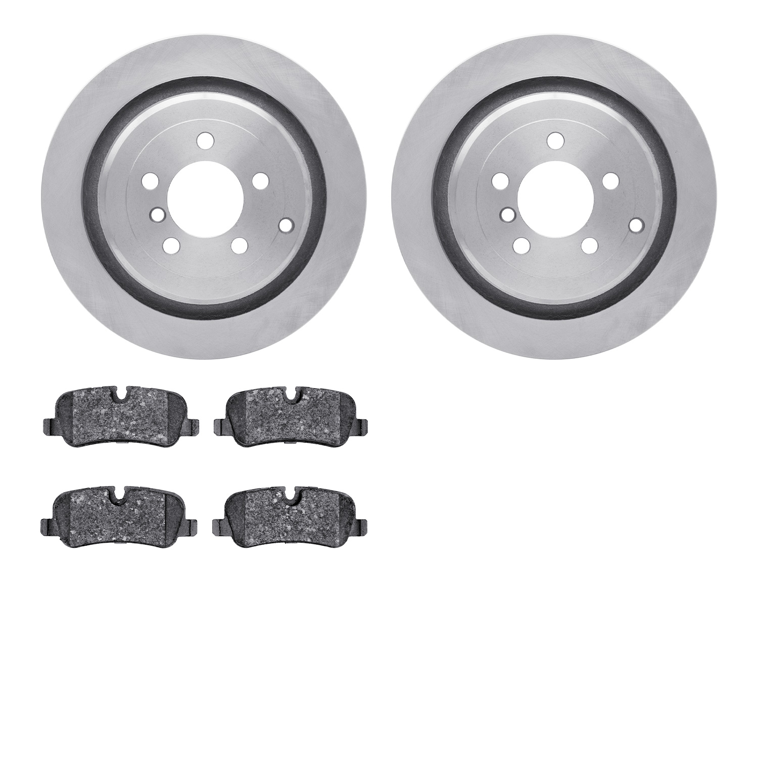 6602-11059 Brake Rotors w/5000 Euro Ceramic Brake Pads, 2006-2012 Land Rover, Position: Rear