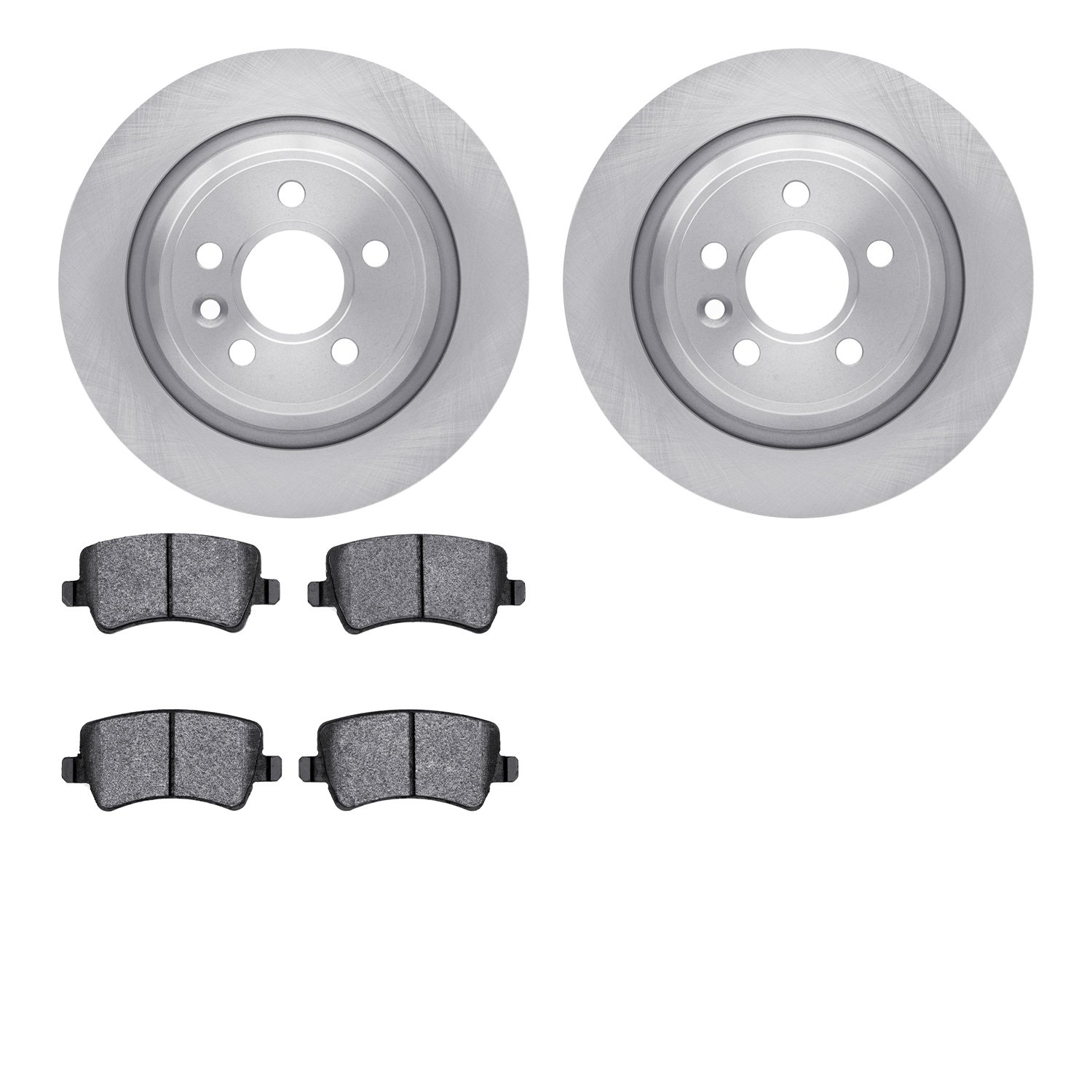 6602-11086 Brake Rotors w/5000 Euro Ceramic Brake Pads, 2012-2015 Land Rover, Position: Rear