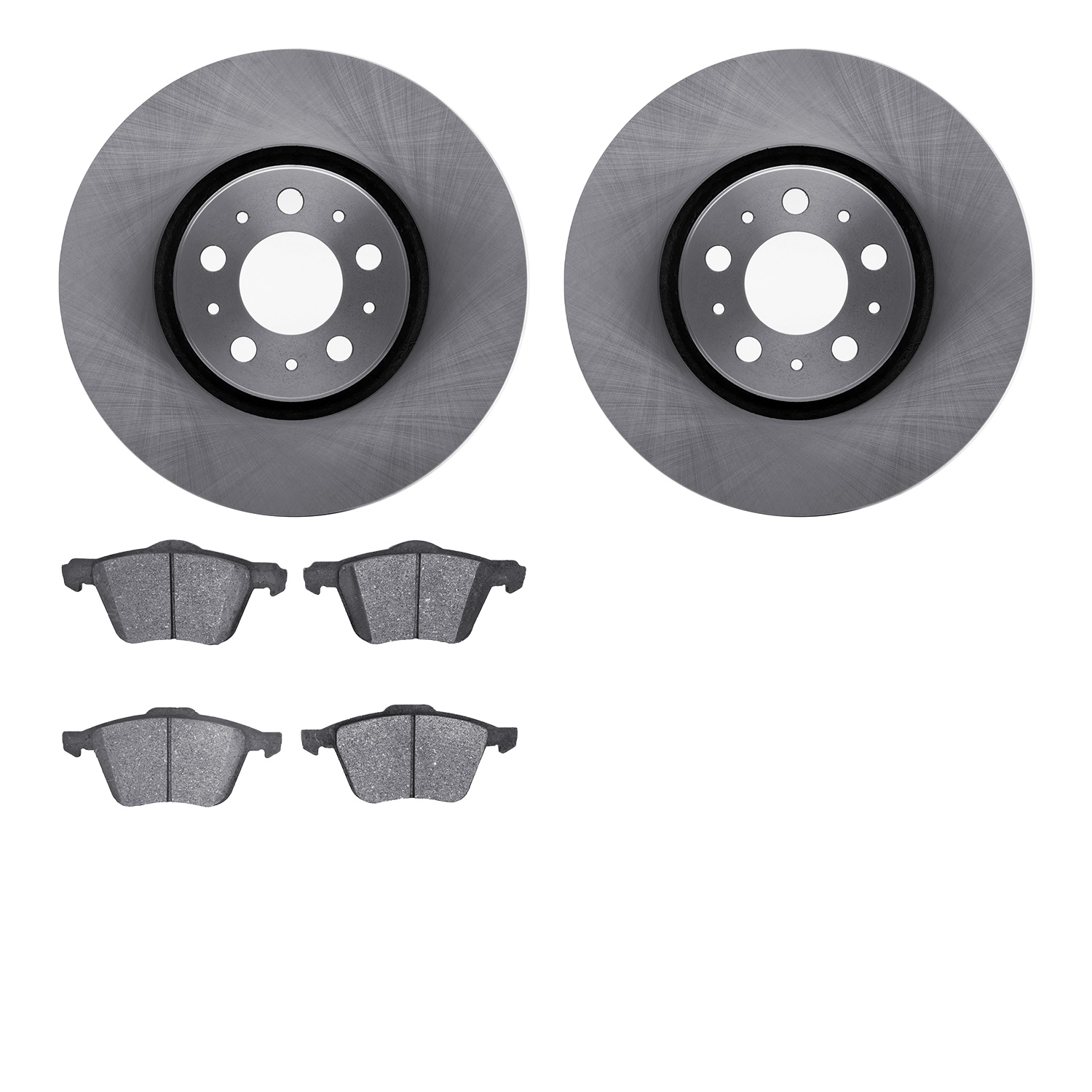 6602-27163 Brake Rotors w/5000 Euro Ceramic Brake Pads, 2003-2009 Volvo, Position: Front