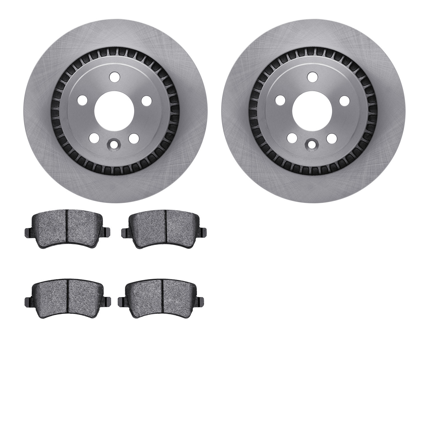 6602-27187 Brake Rotors w/5000 Euro Ceramic Brake Pads, 2010-2017 Volvo, Position: Rear