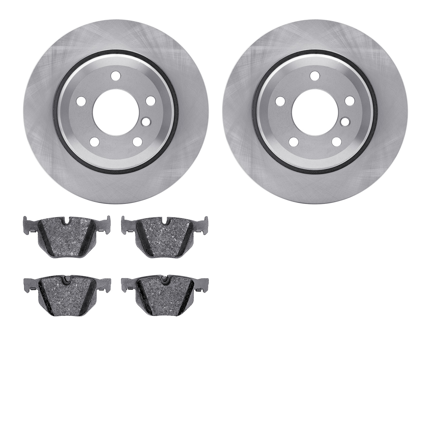 6602-31264 Brake Rotors w/5000 Euro Ceramic Brake Pads, 2006-2010 BMW, Position: Rear