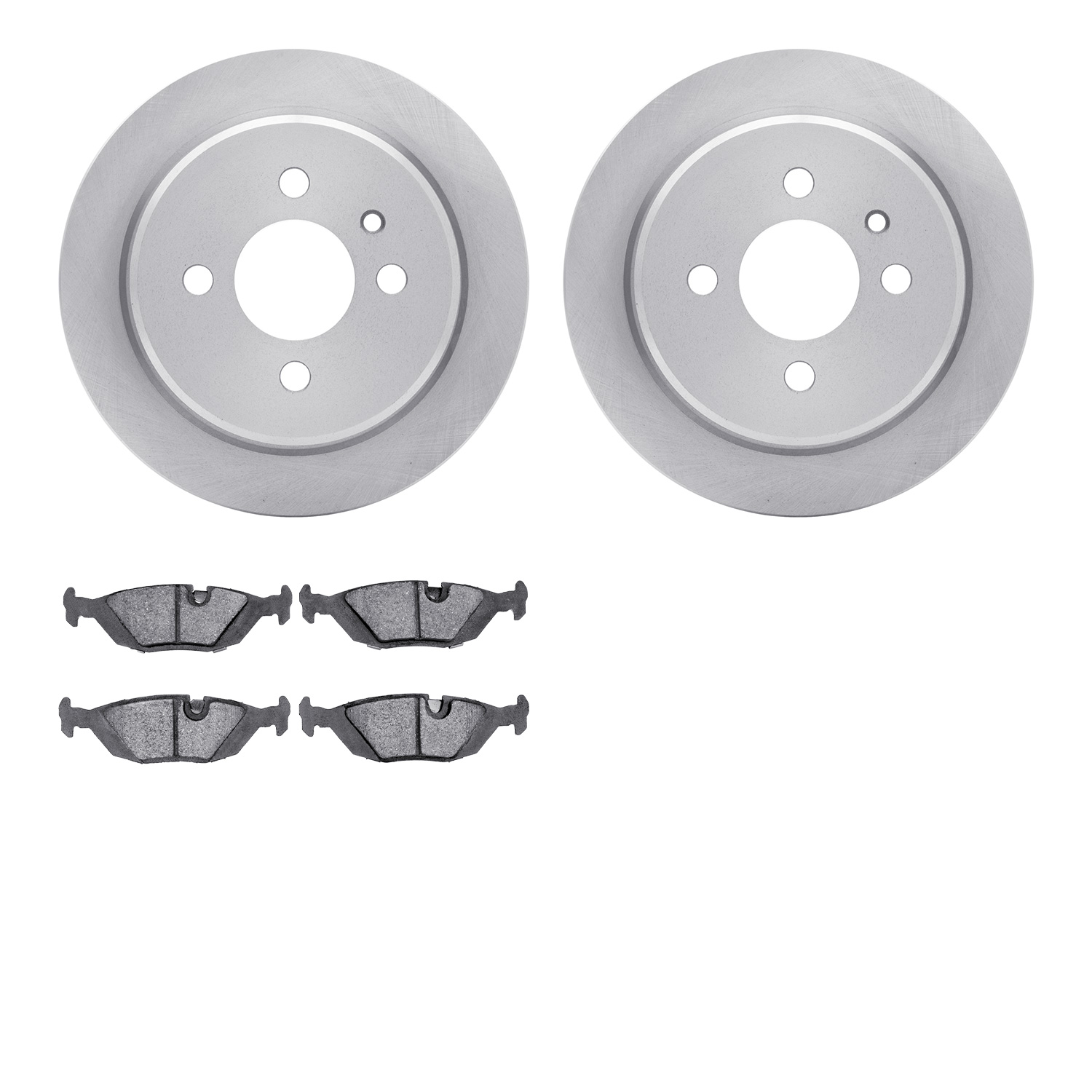 6602-31484 Brake Rotors w/5000 Euro Ceramic Brake Pads, 1988-1990 BMW, Position: Rear