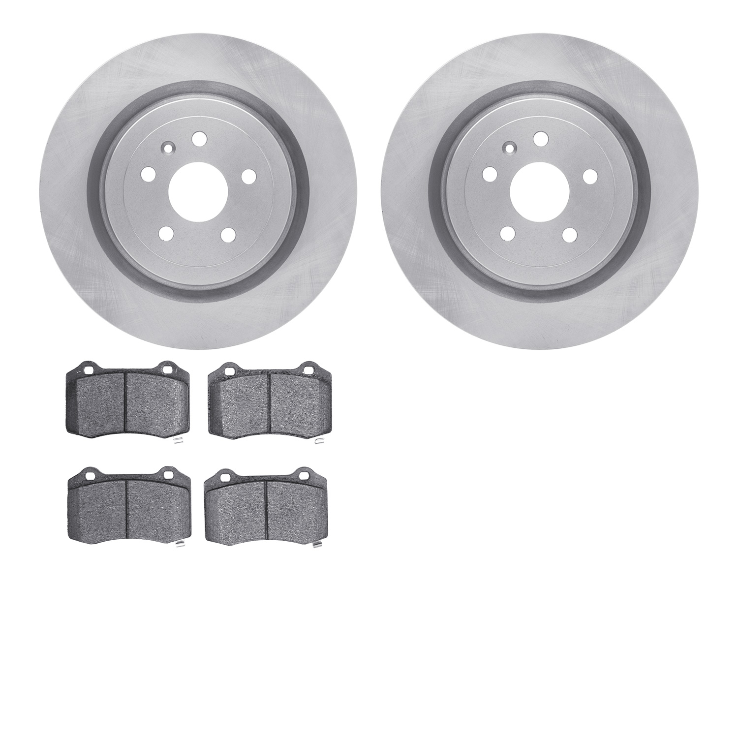 6602-47035 Brake Rotors w/5000 Euro Ceramic Brake Pads, Fits Select GM, Position: Rear