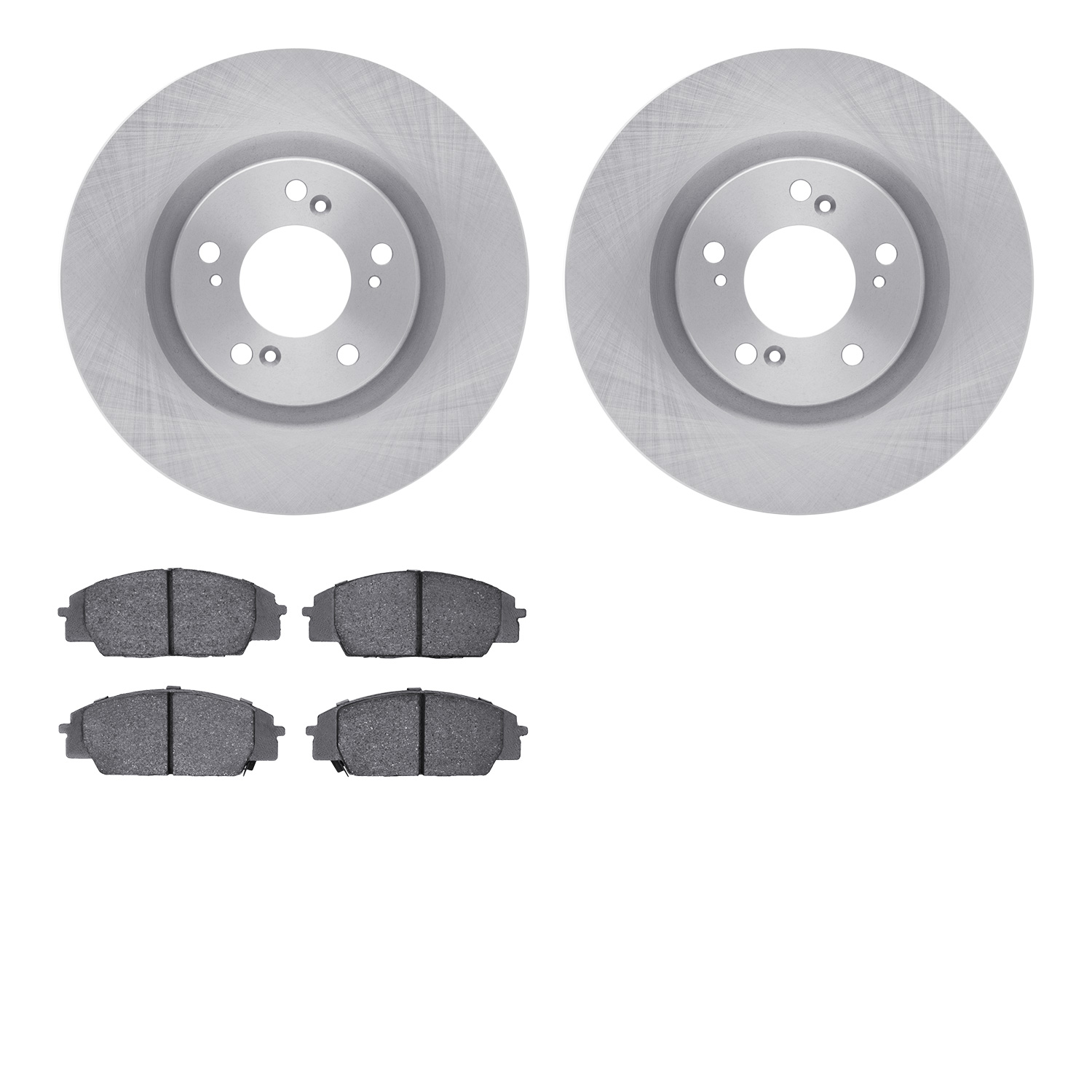 6602-59011 Brake Rotors w/5000 Euro Ceramic Brake Pads, 2000-2009 Acura/Honda, Position: Front