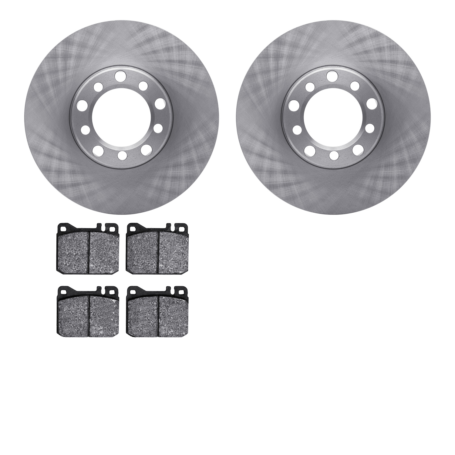 6602-63030 Brake Rotors w/5000 Euro Ceramic Brake Pads, 1973-1979 Mercedes-Benz, Position: Front