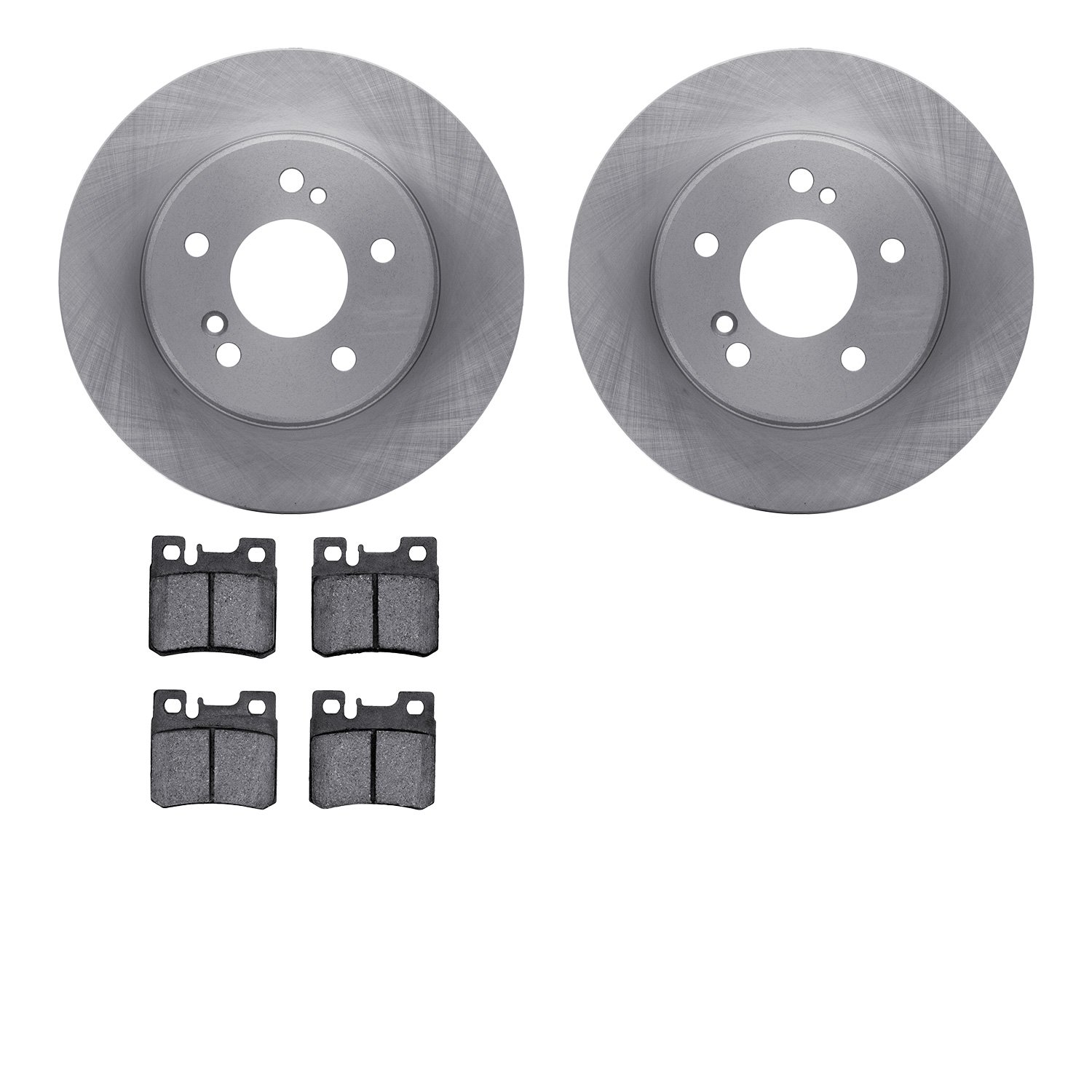 6602-63062 Brake Rotors w/5000 Euro Ceramic Brake Pads, 1987-2000 Mercedes-Benz, Position: Rear