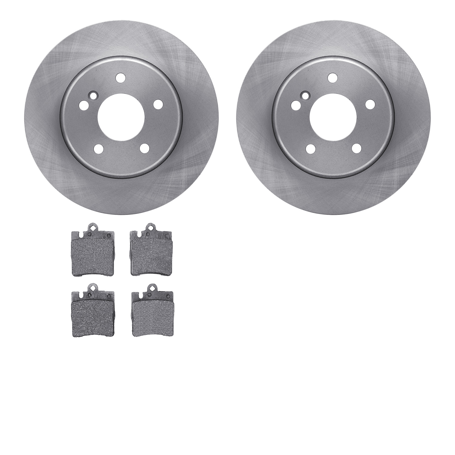 6602-63149 Brake Rotors w/5000 Euro Ceramic Brake Pads, 1996-2011 Mercedes-Benz, Position: Rear