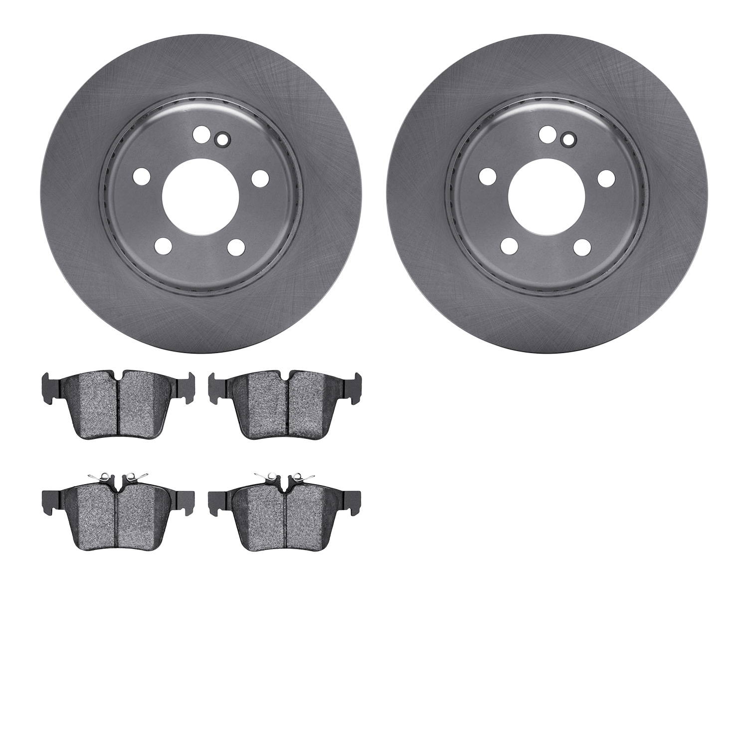 6602-63320 Brake Rotors w/5000 Euro Ceramic Brake Pads, Fits Select Mercedes-Benz, Position: Rear