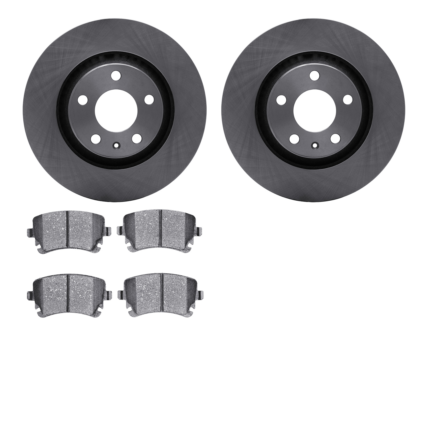 6602-73108 Brake Rotors w/5000 Euro Ceramic Brake Pads, 2004-2009 Audi/Volkswagen, Position: Rear