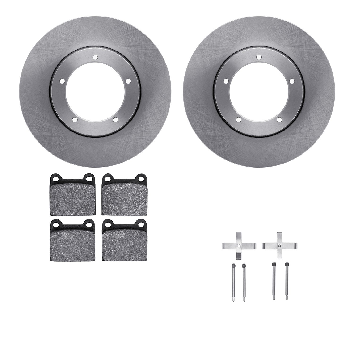 6612-02009 Brake Rotors w/5000 Euro Ceramic Brake Pads Kit with Hardware, 1976-1976 Porsche, Position: Front