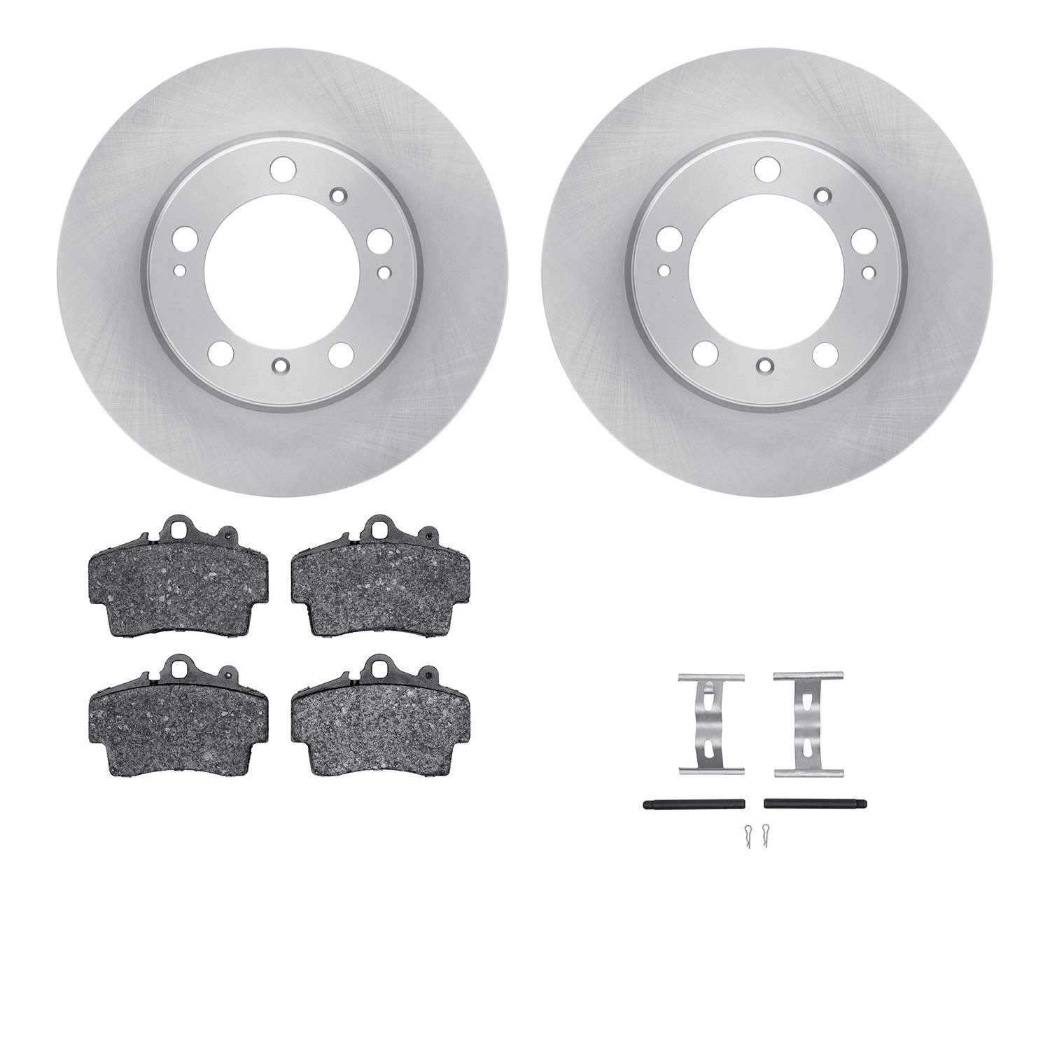 6612-02031 Brake Rotors w/5000 Euro Ceramic Brake Pads Kit with Hardware, 1997-2004 Porsche, Position: Front