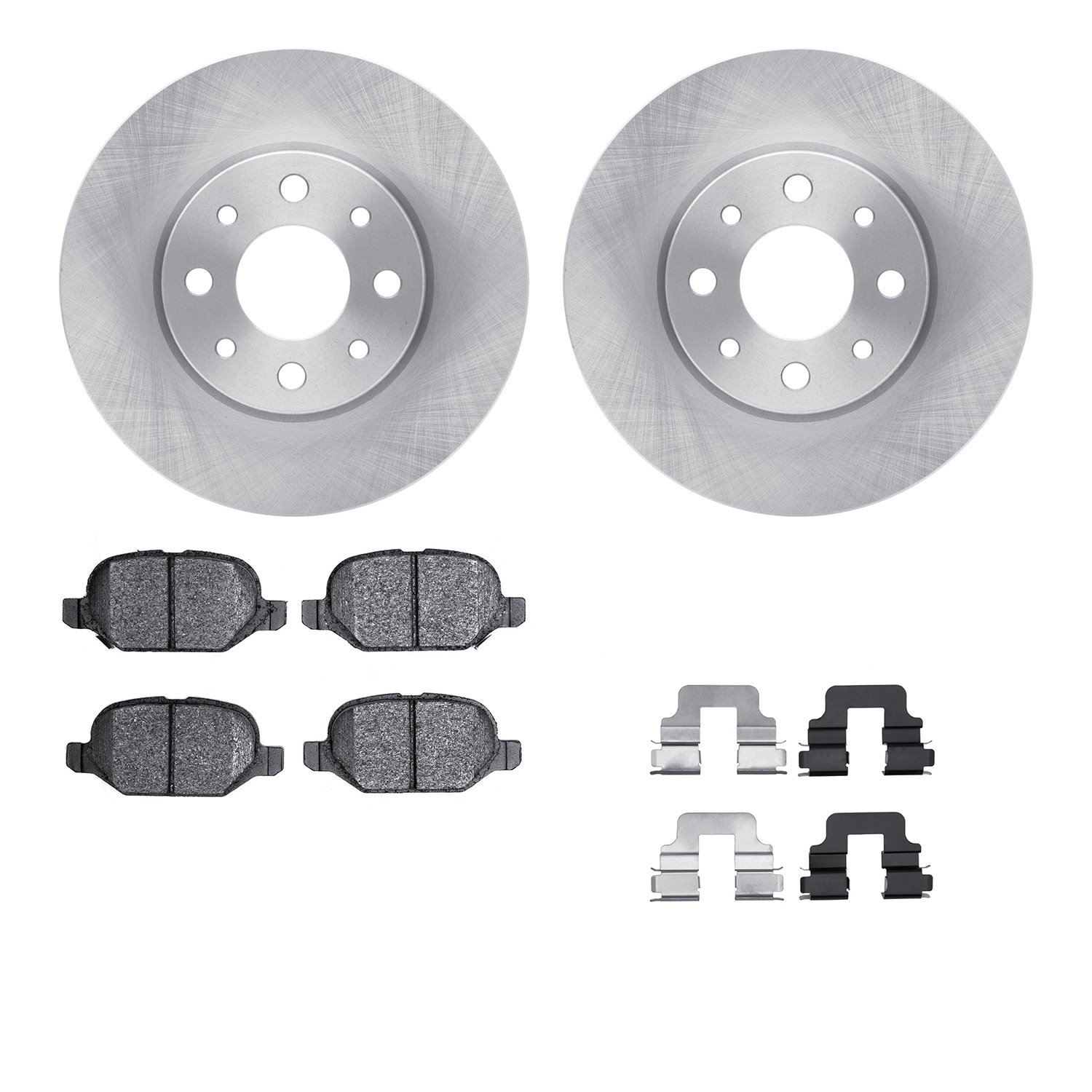6612-07019 Brake Rotors w/5000 Euro Ceramic Brake Pads Kit with Hardware, 2013-2019 Mopar, Position: Rear