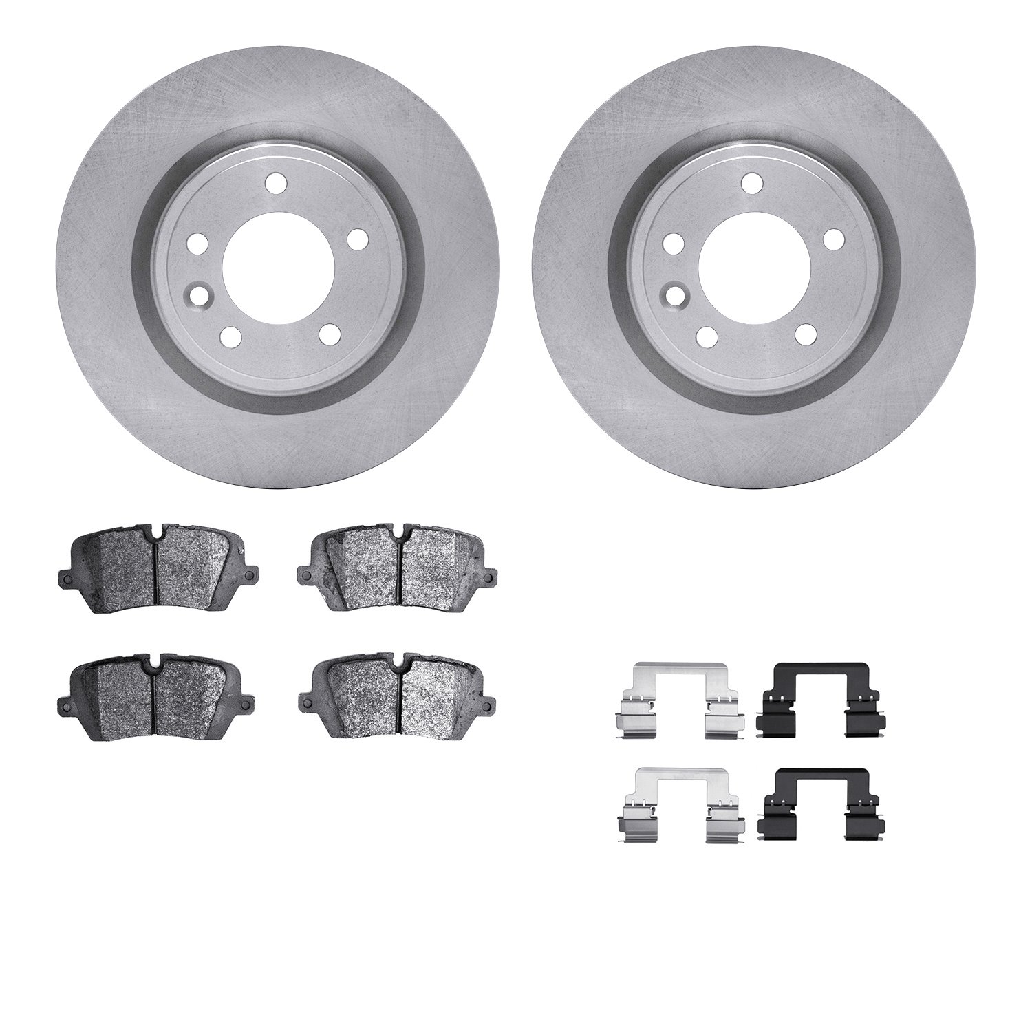 6612-11119 Brake Rotors w/5000 Euro Ceramic Brake Pads Kit with Hardware, 2018-2020 Land Rover, Position: Rear