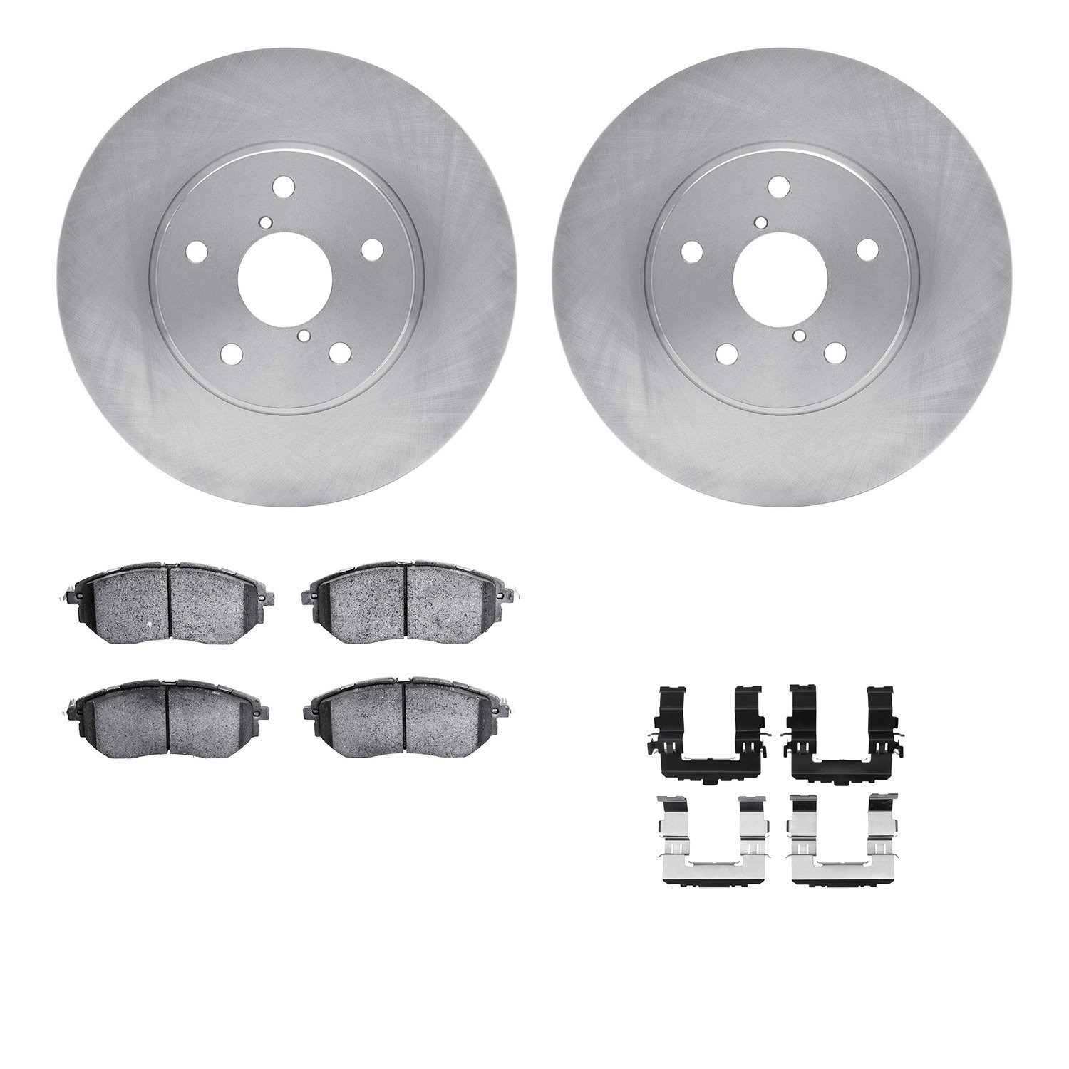 6612-13035 Brake Rotors w/5000 Euro Ceramic Brake Pads Kit with Hardware, 2015-2015 Subaru, Position: Front