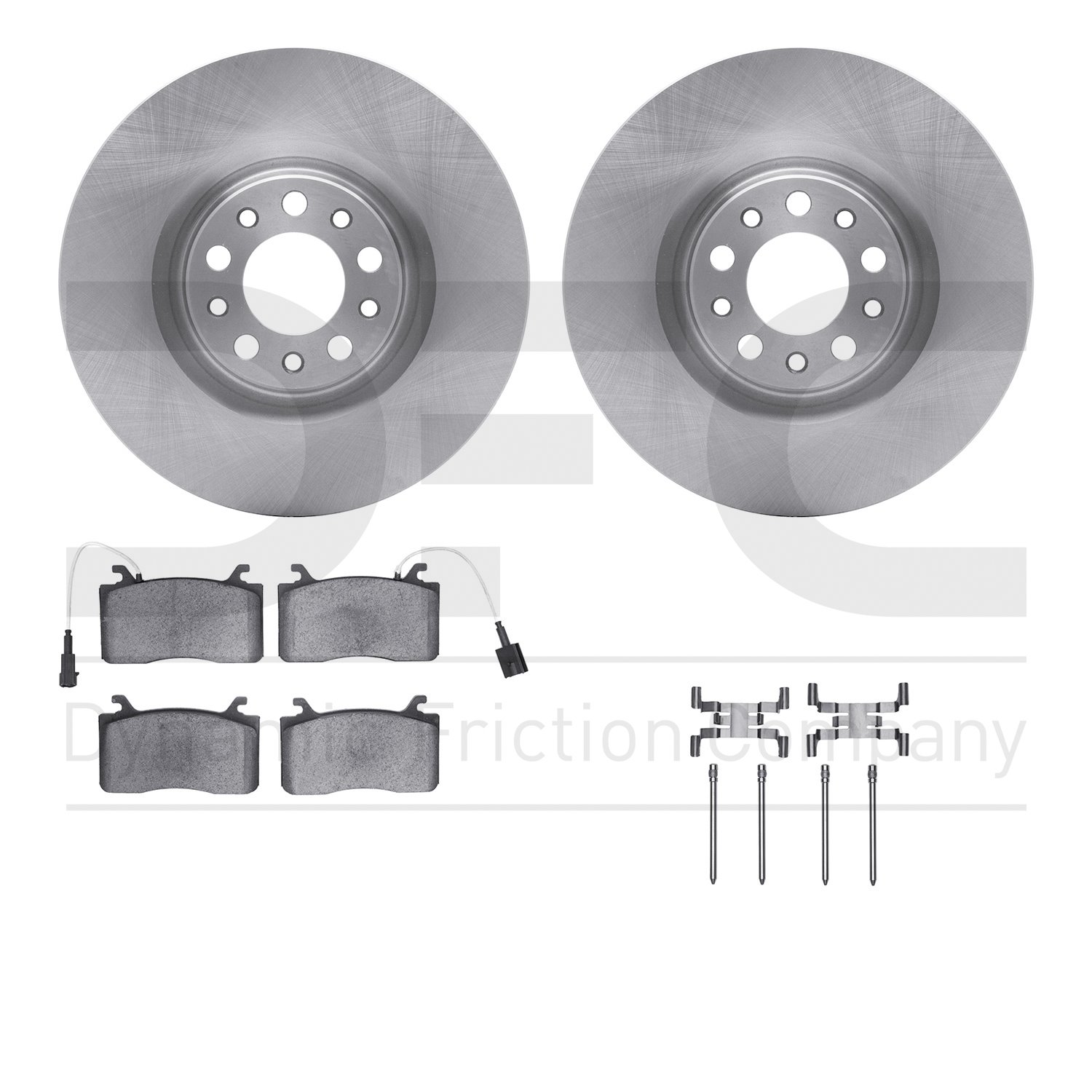 6612-16023 Brake Rotors w/5000 Euro Ceramic Brake Pads Kit with Hardware, 2017-2021 Alfa Romeo, Position: Front