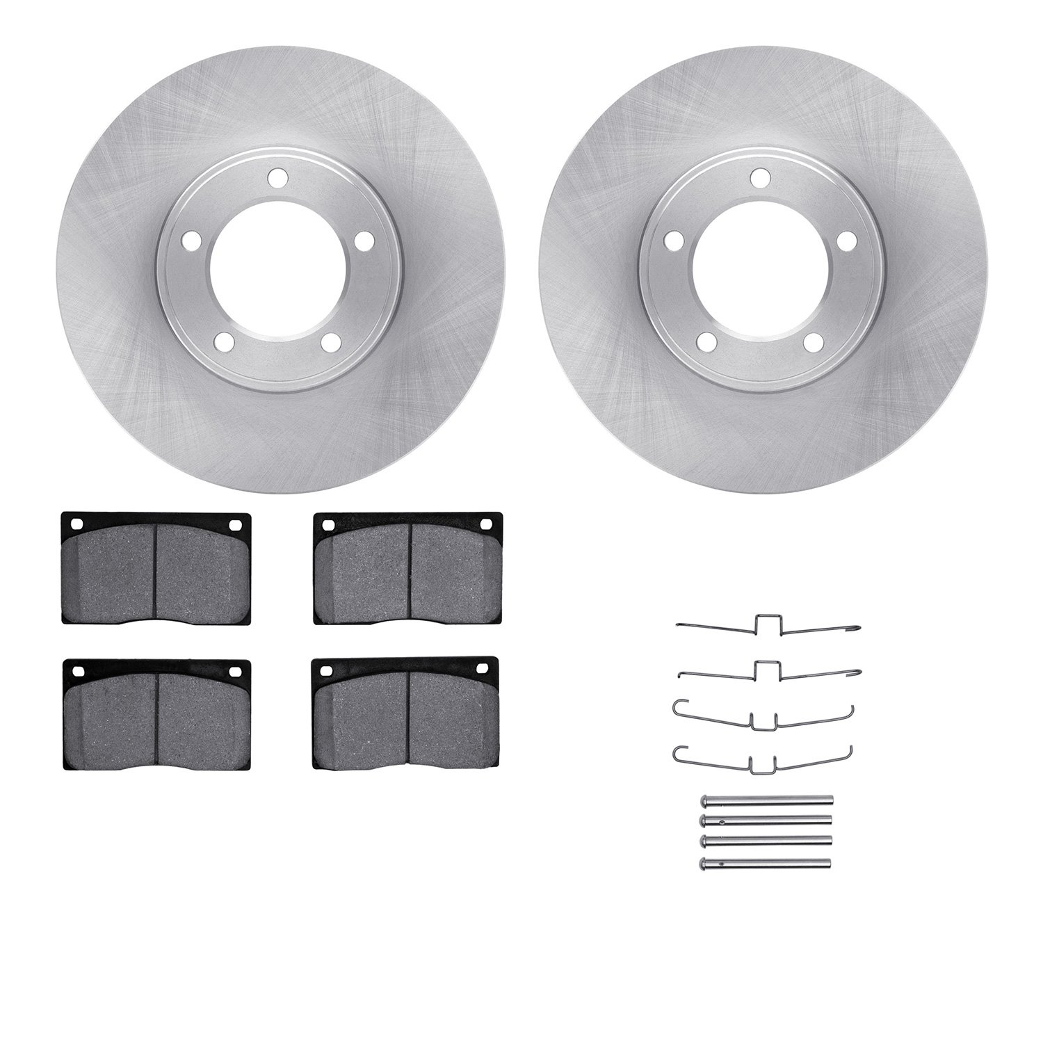 6612-20007 Brake Rotors w/5000 Euro Ceramic Brake Pads Kit with Hardware, 1973-1997 Jaguar, Position: Front